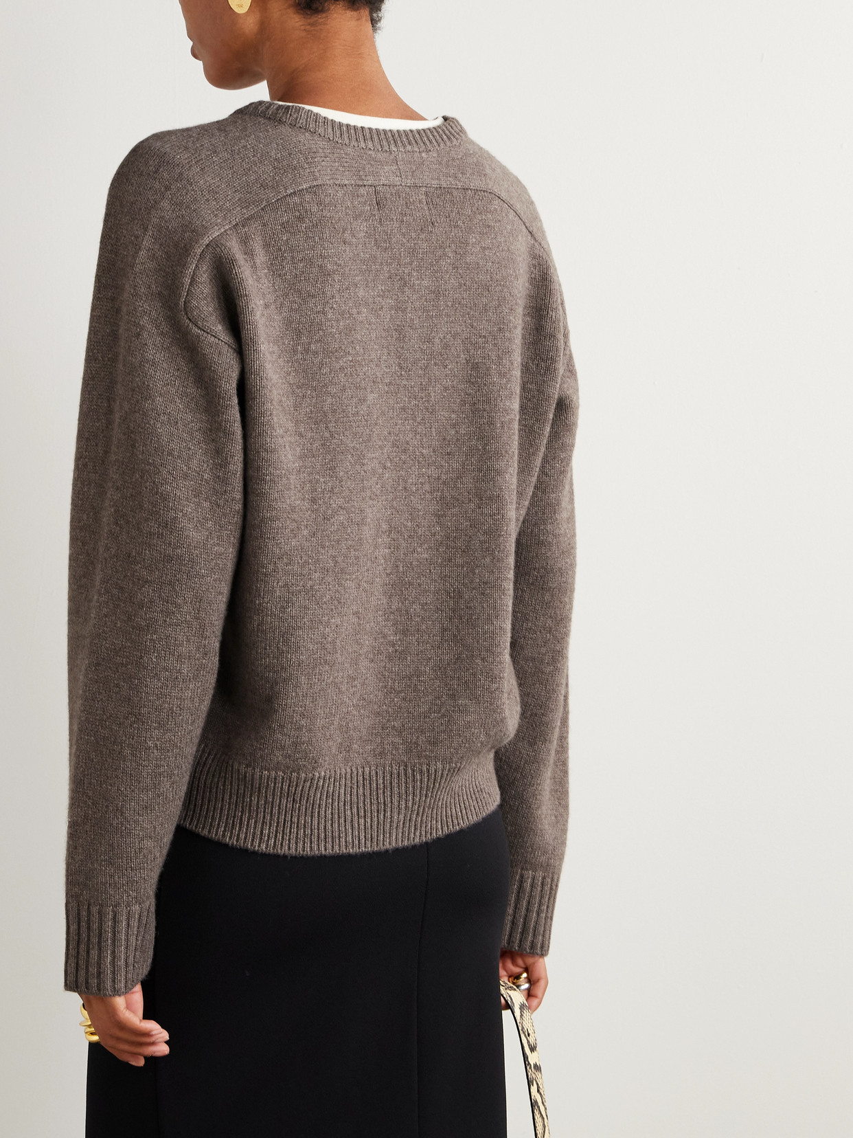 Loulou De Saison Aidar Merino Wool And Cashmere-blend Cardigan In Gray