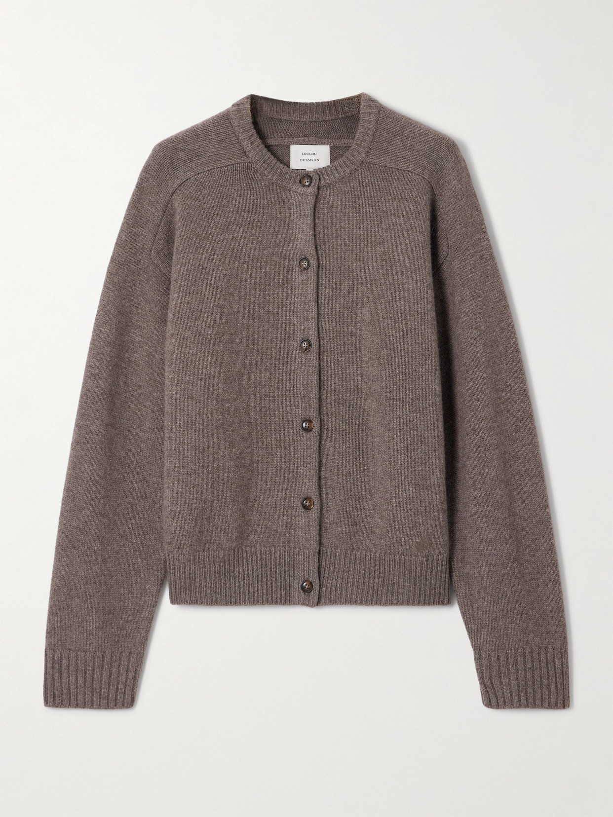 Loulou De Saison Aidar Merino Wool And Cashmere-blend Cardigan In Gray