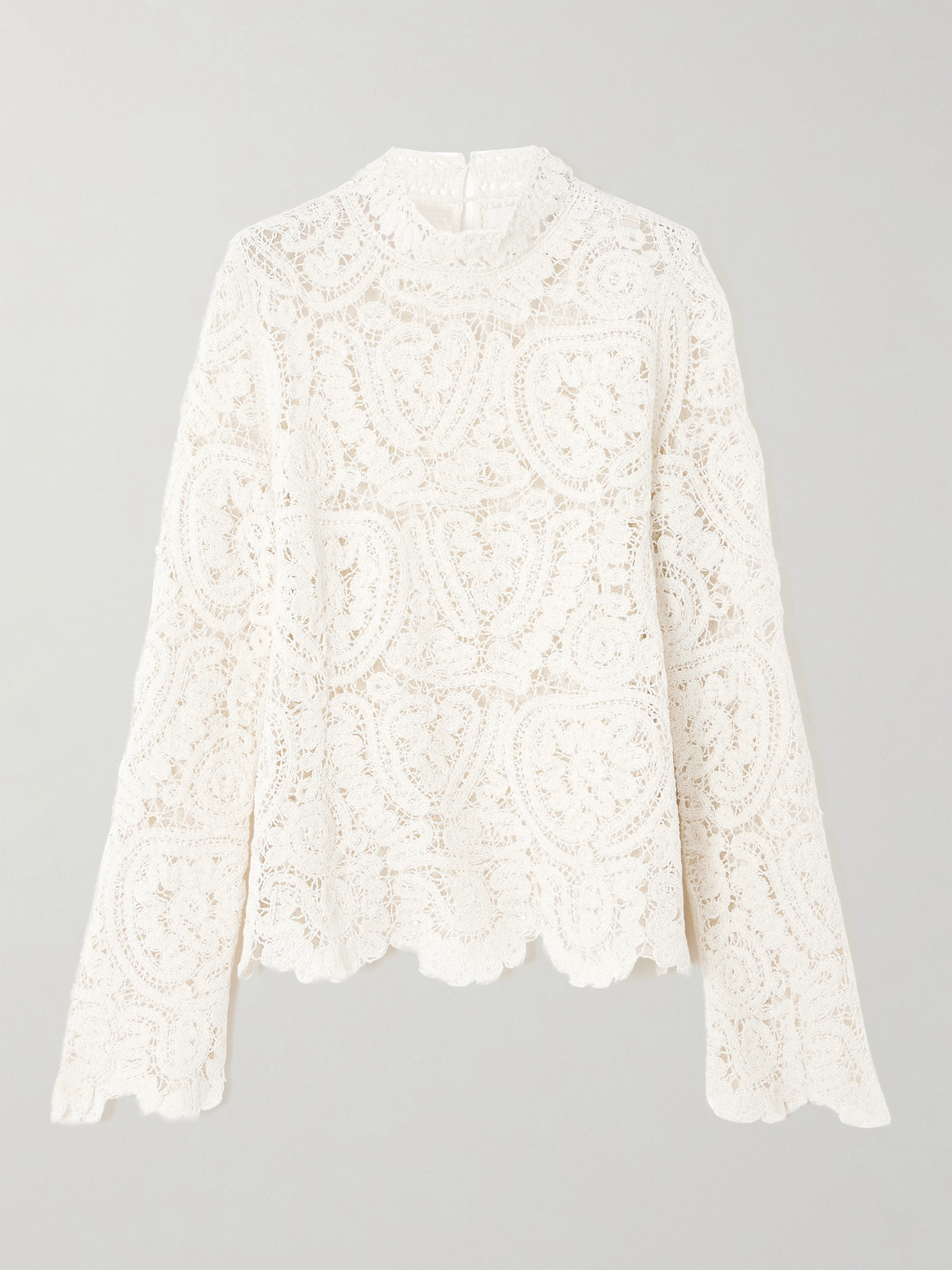 Loulou De Saison Wade Crocheted Silk Top In Neutral
