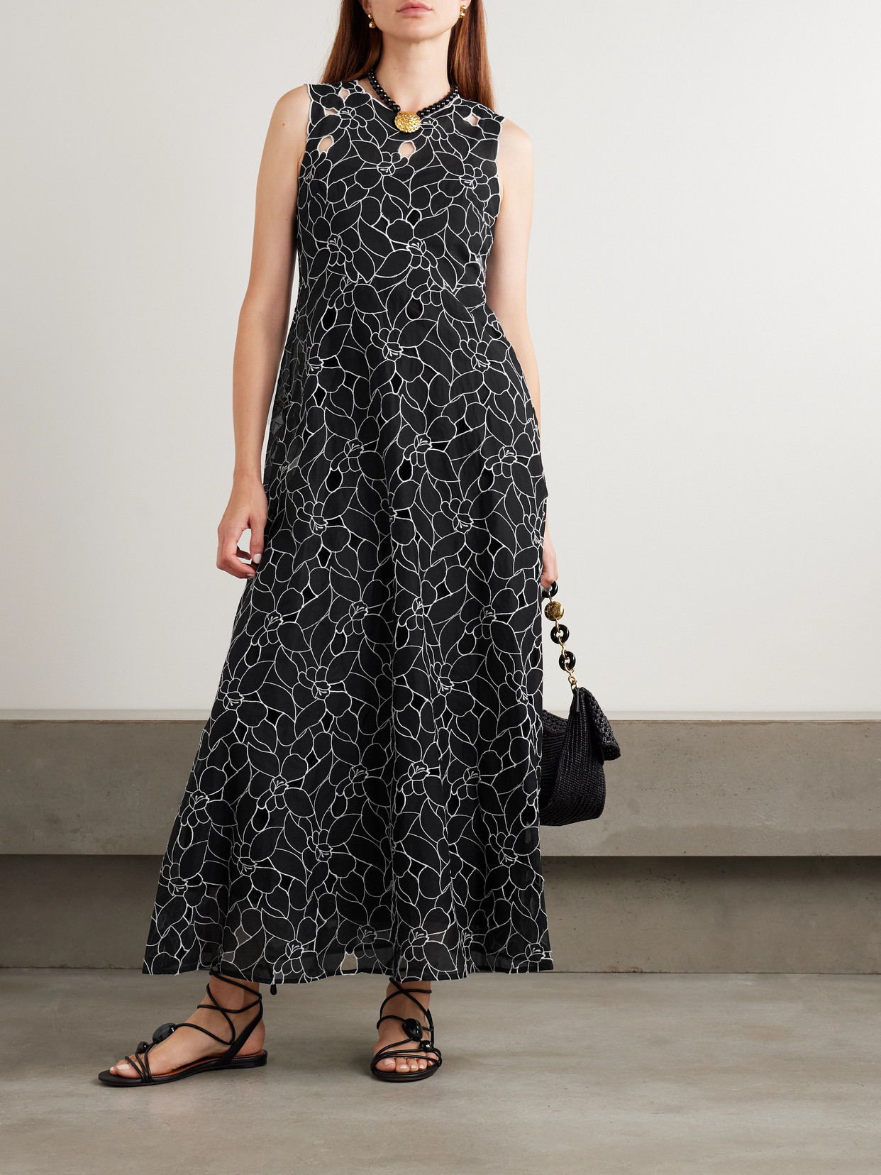 Ulla Johnson Kiana Cutout Embroidered Cotton-organdy Midi Dress