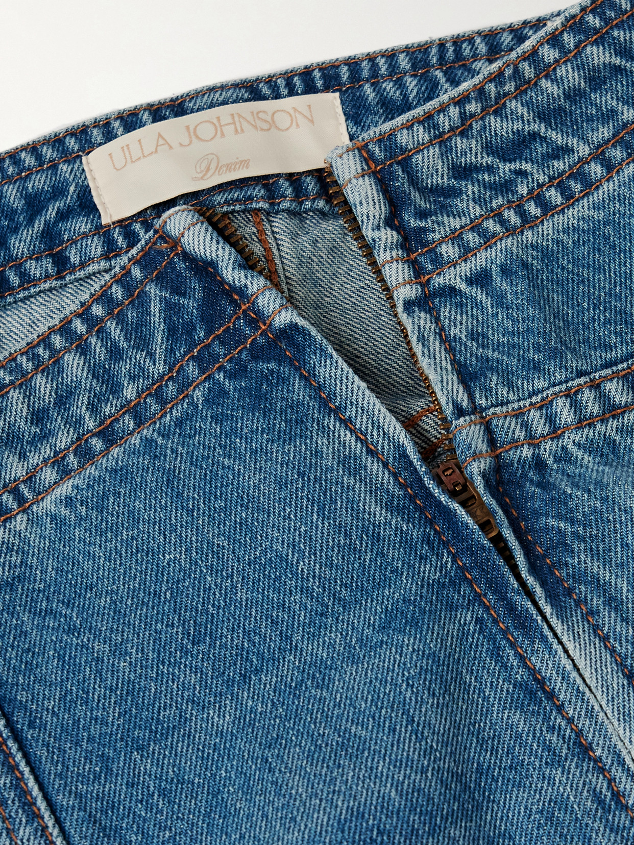 Ulla Johnson The Bianca Paneled High-rise Wide-leg Jeans In Blue