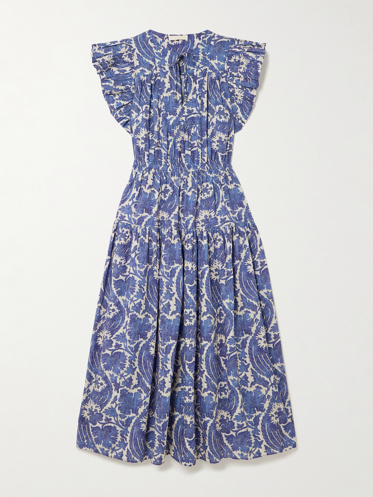 Ulla Johnson Kairi Ruffled Tiered Floral-print Cotton-blend Midi Dress