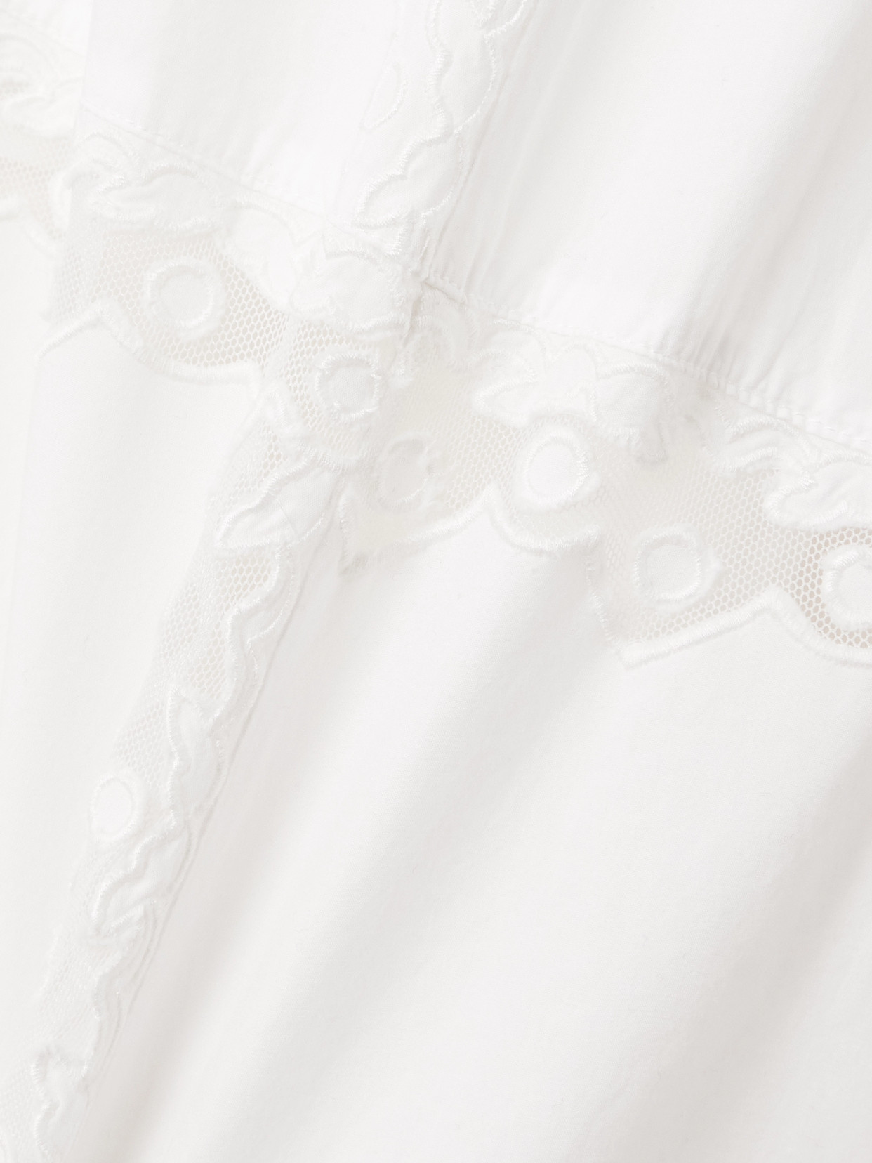 Ulla Johnson Anela Embroidered Tulle-trimmed Cotton-poplin Midi Dress In White