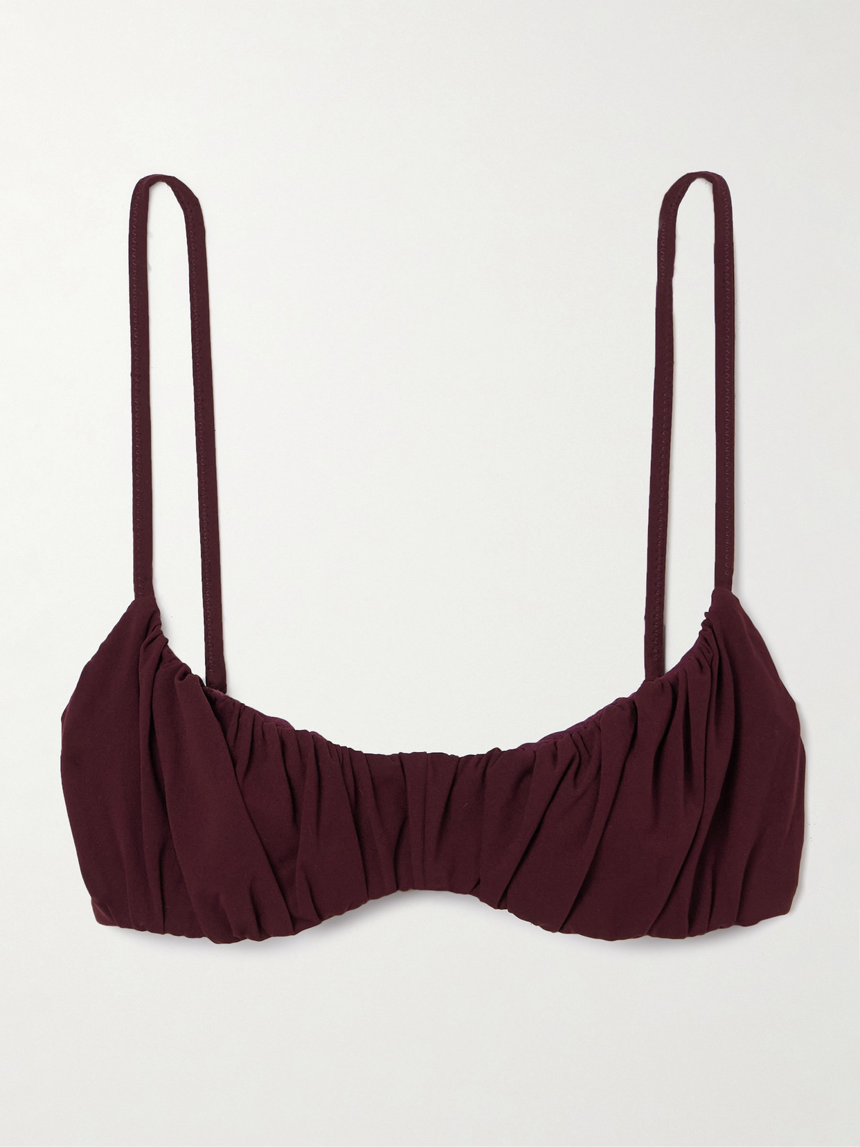 Ulla Johnson Naomi Gathered Underwired Bikini Top In Purple