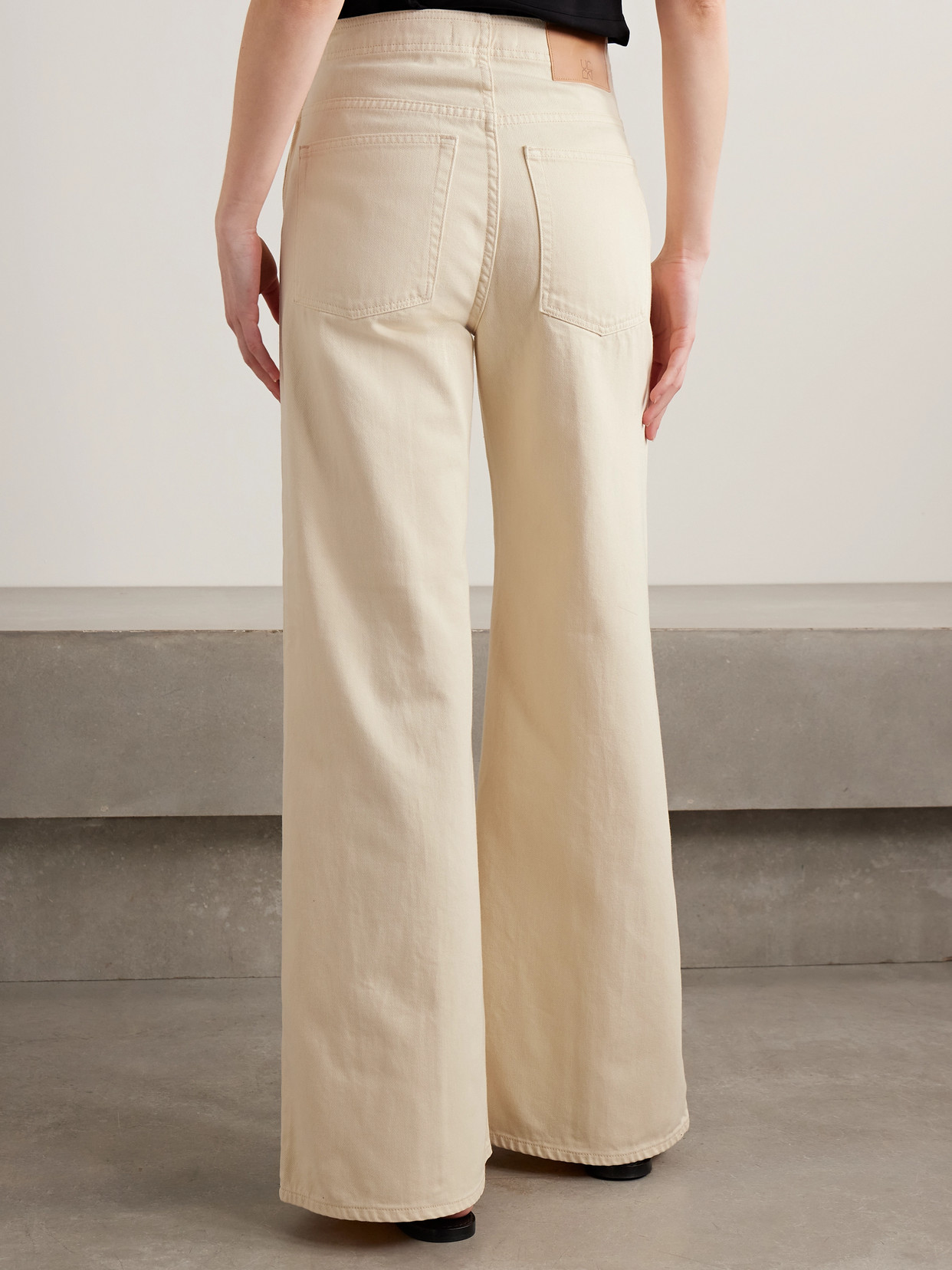 Ulla Johnson The Bianca Paneled High-rise Wide-leg Jeans In Neutral