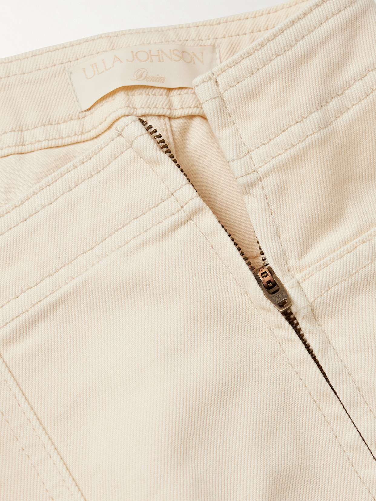 Ulla Johnson The Bianca Paneled High-rise Wide-leg Jeans In Neutral