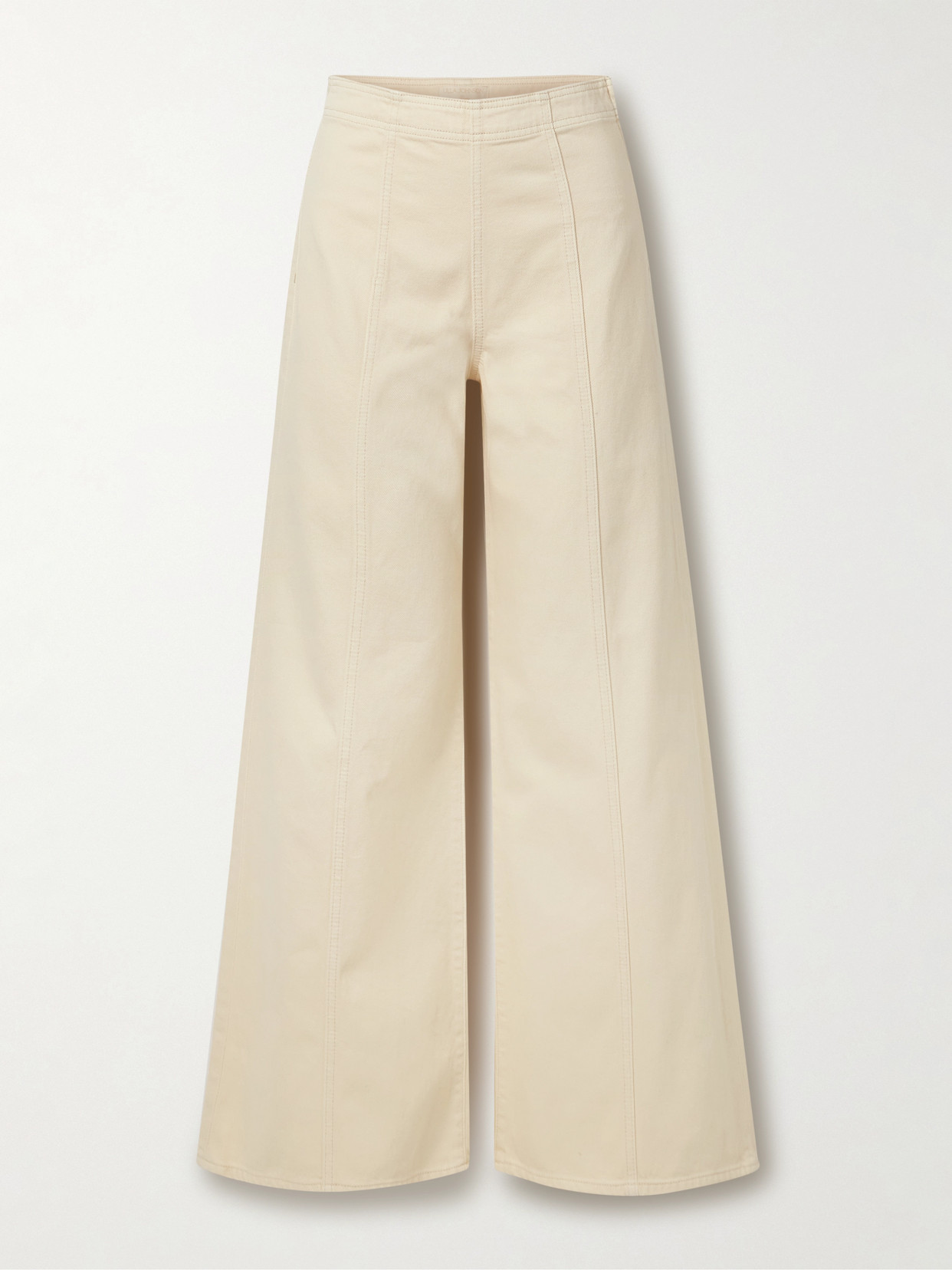 Ulla Johnson The Bianca Paneled High-rise Wide-leg Jeans In Neutral