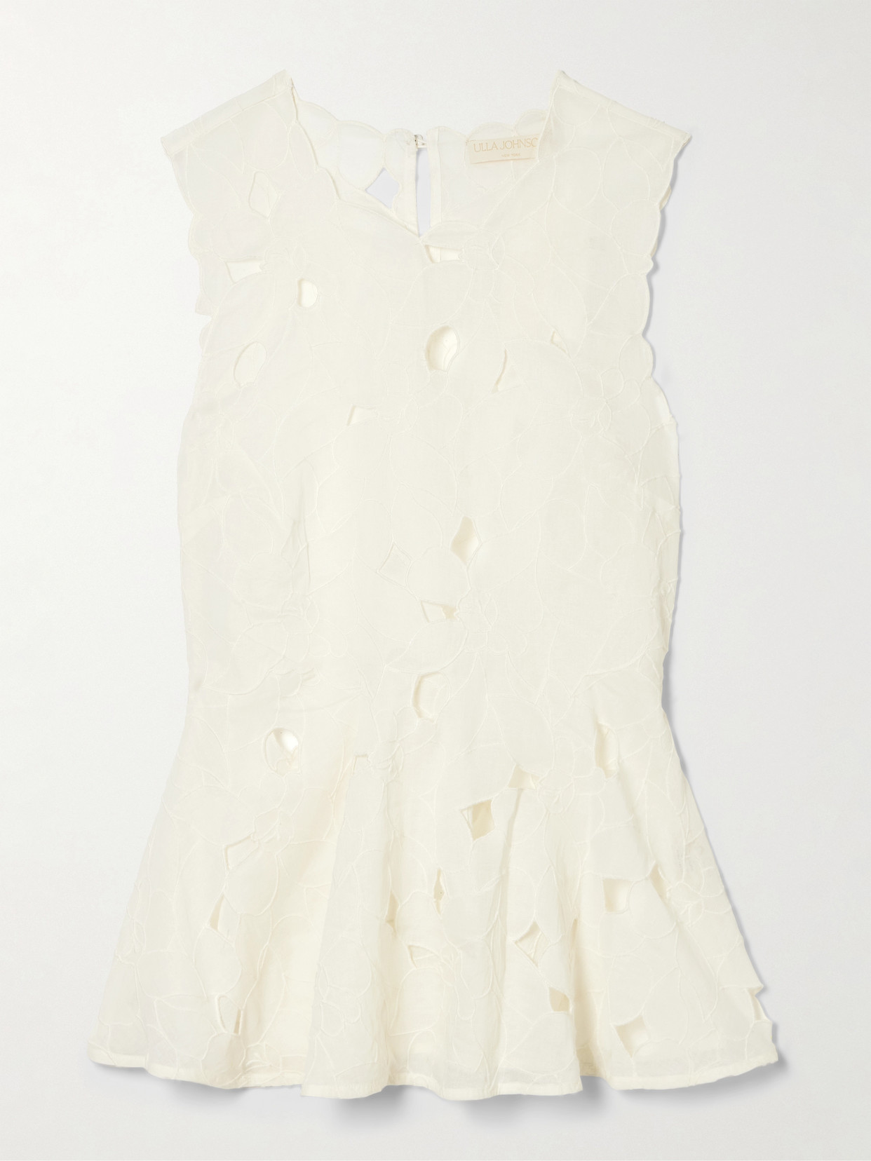 Ulla Johnson Ali Cutout Embroidered Cotton-voile Top In White