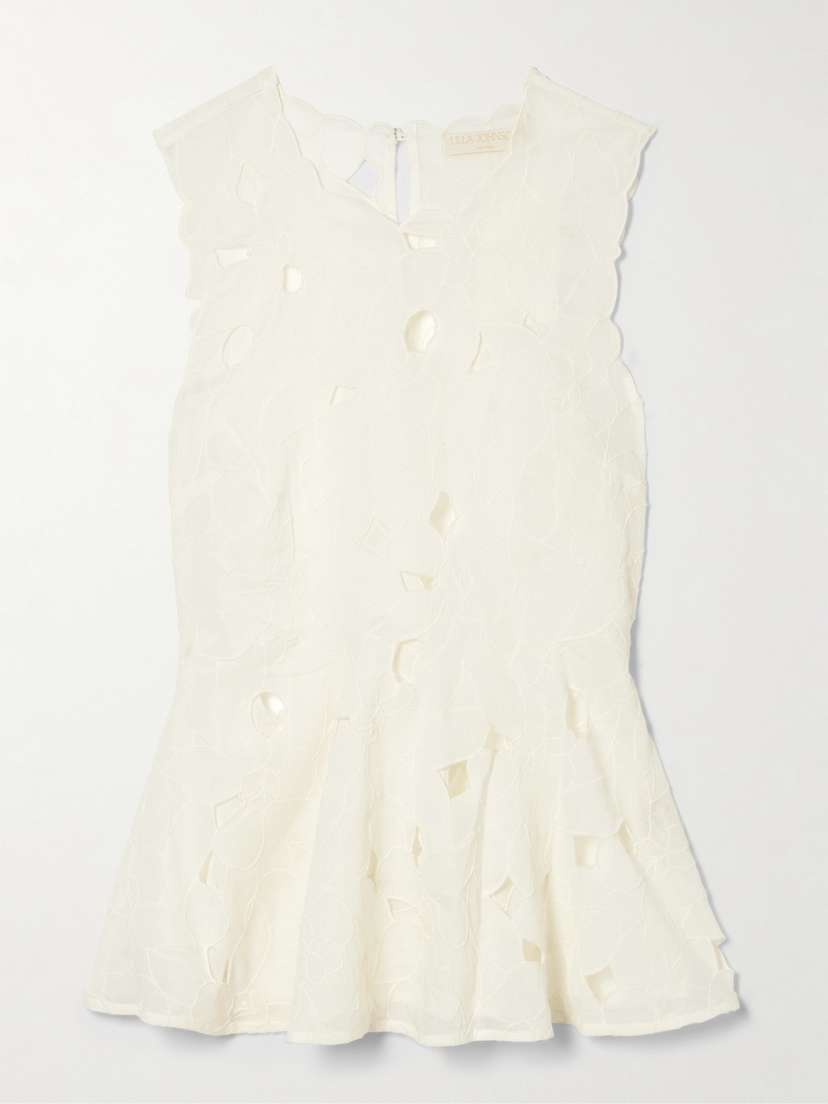 Ulla Johnson Ali Cutout Embroidered Cotton-voile Top