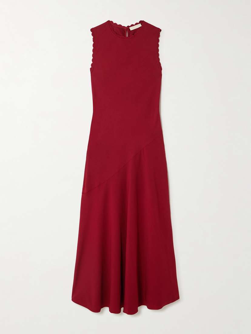 Ulla Johnson Clea Scalloped Satin-crepe Midi Dress