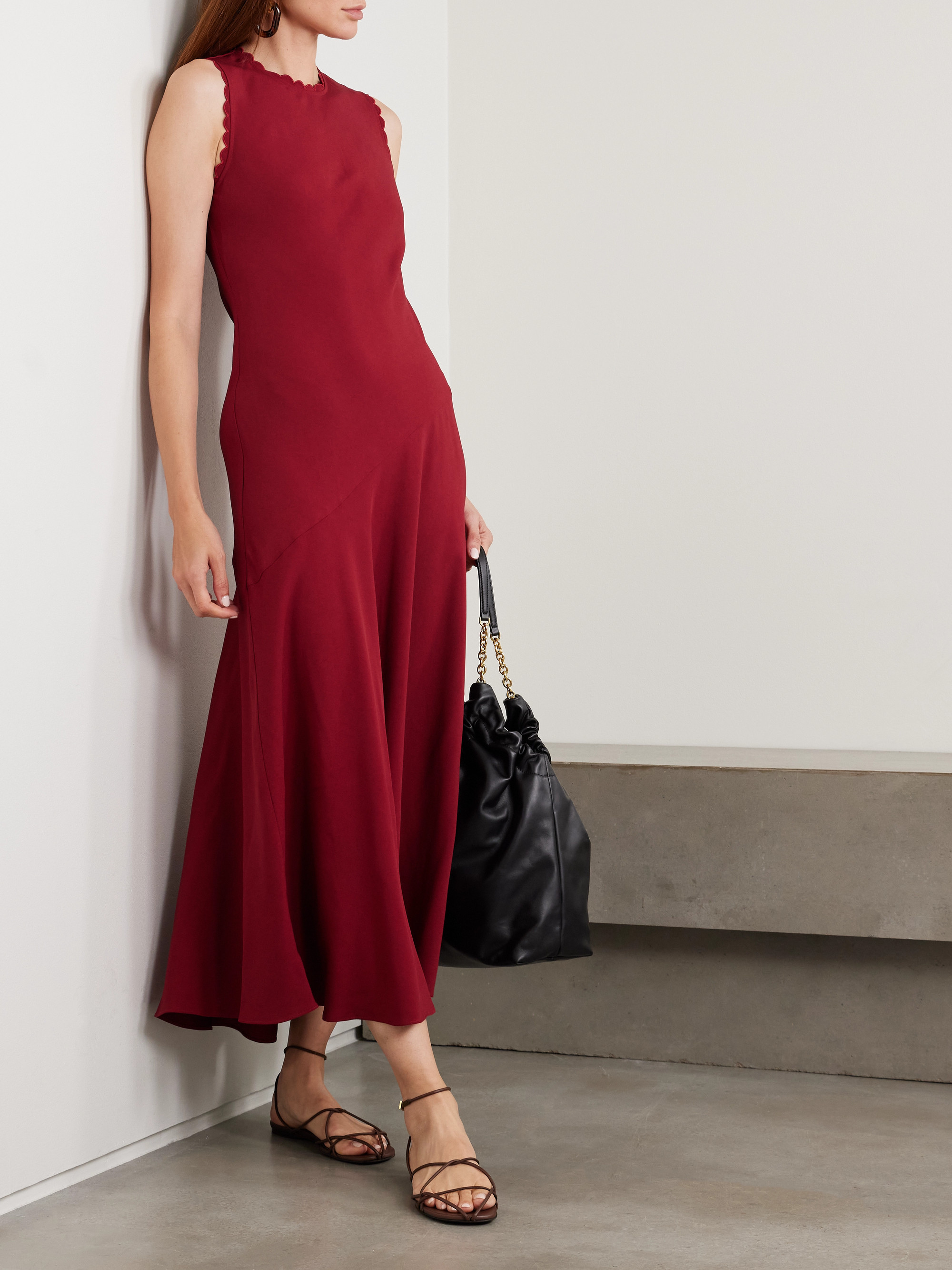knee length dresses for ladies Satin Midi Bridesmaid Dress Moonshine  Grace Loves Lace US