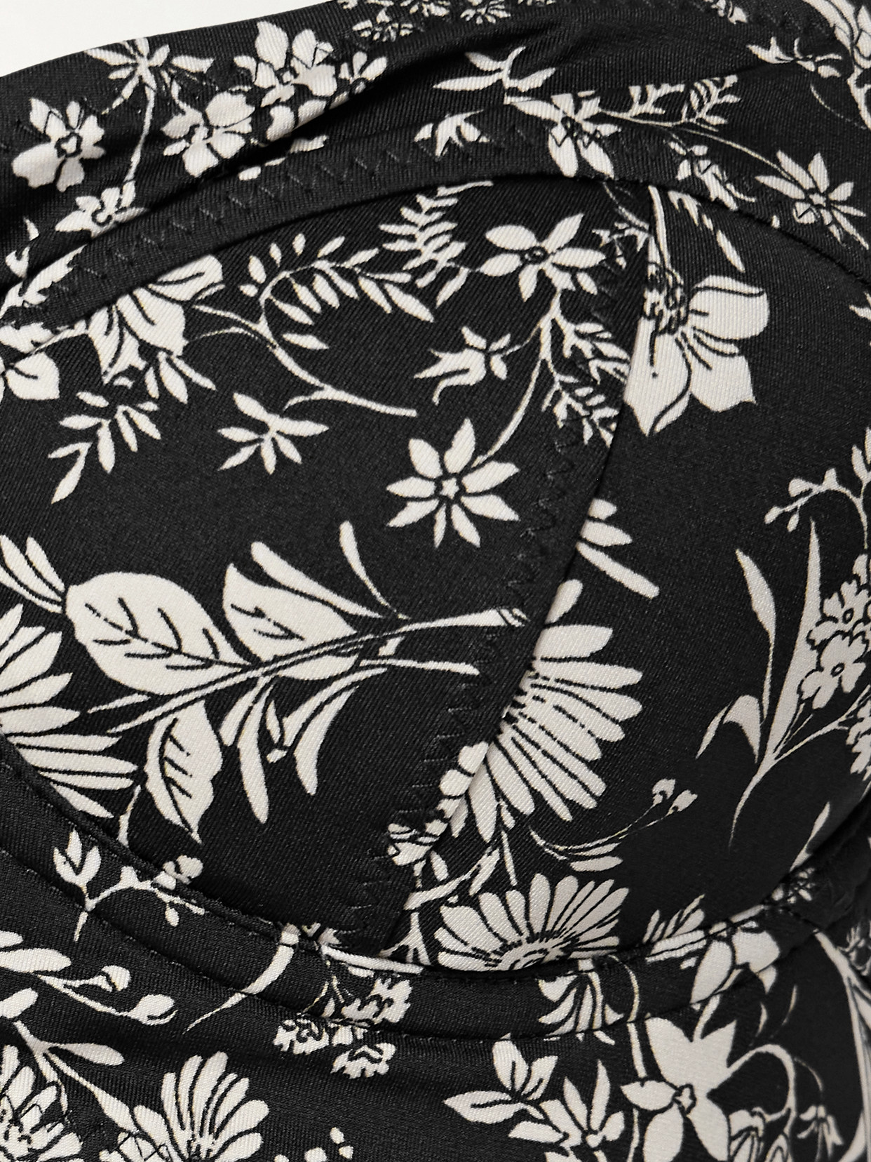 Ulla Johnson Zahara Printed Underwired Balconette Bikini Top In Black