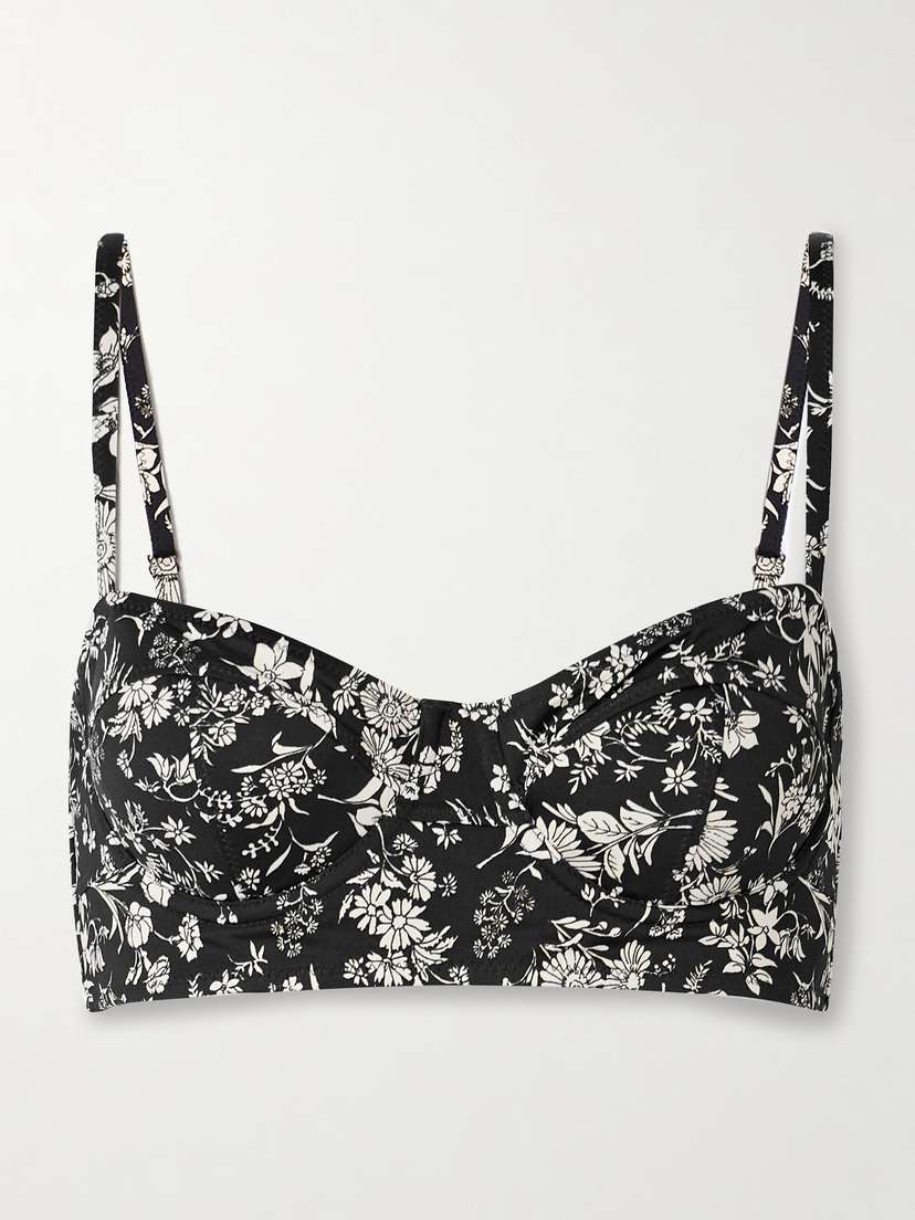 Ulla Johnson Zahara Printed Underwired Balconette Bikini Top