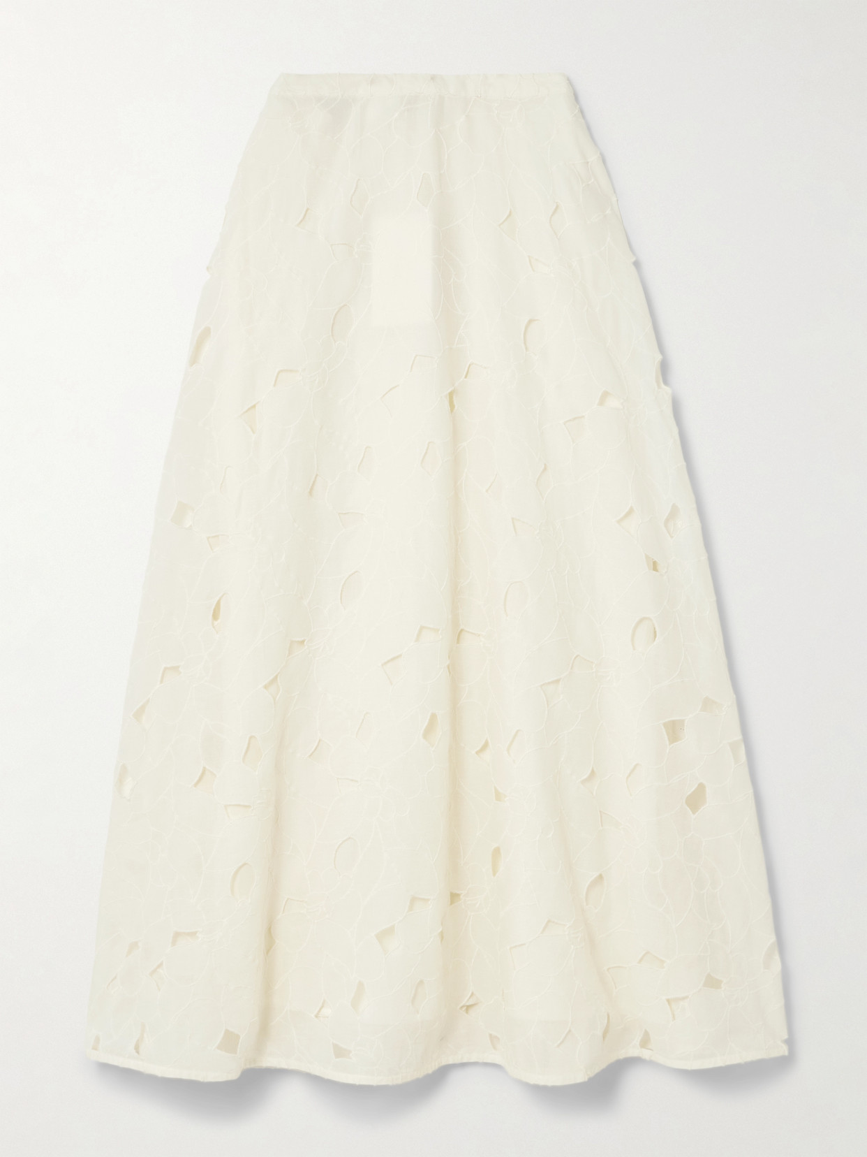 Ulla Johnson Caro Embroidered Cotton-voile Midi Skirt