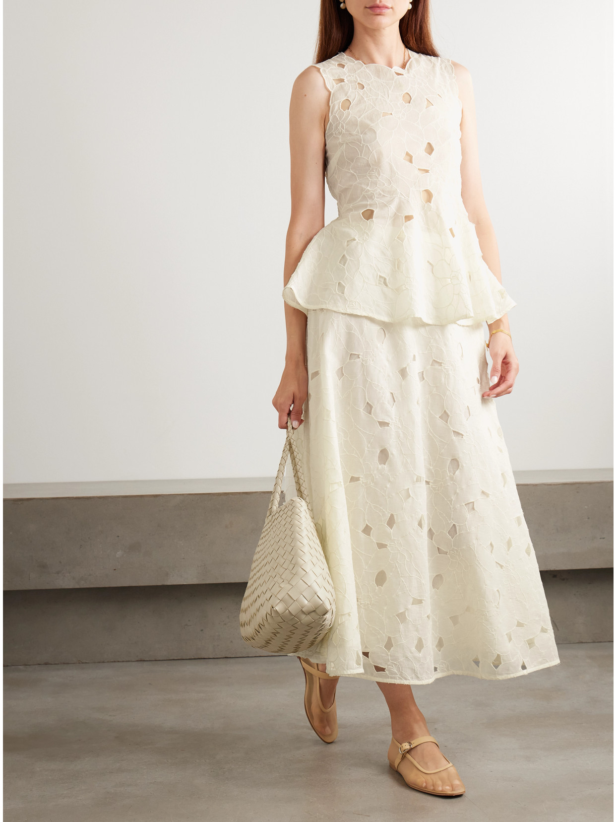 Ulla Johnson Caro Embroidered Cotton-voile Midi Skirt