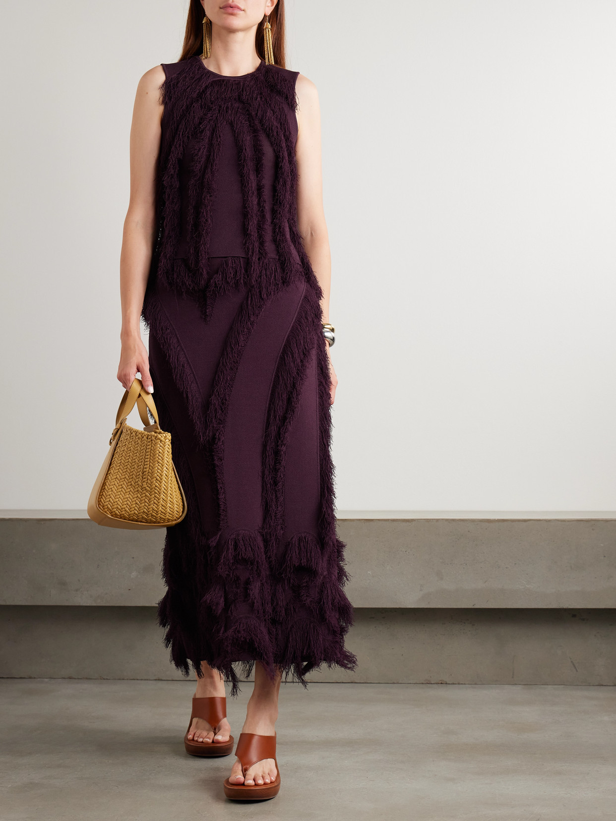 Bonnie Fringed Stretch-Knit Top