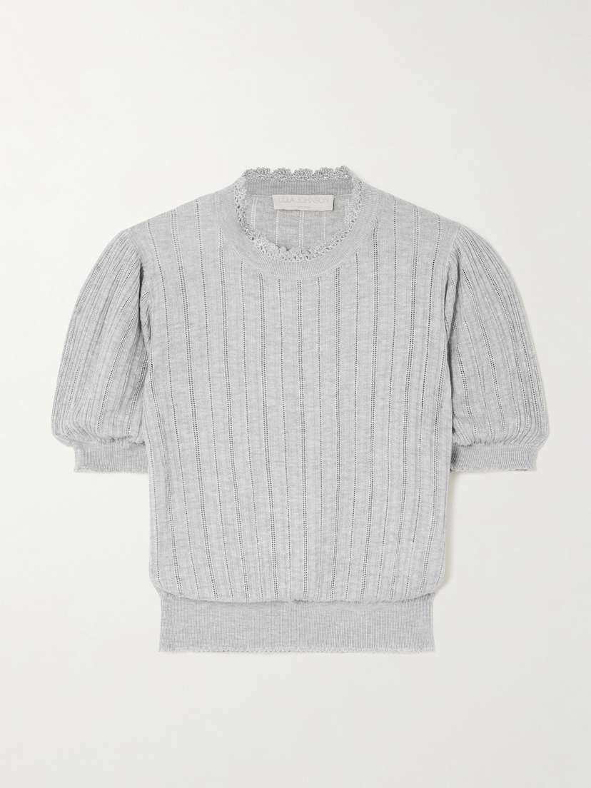 Ulla Johnson Gemma Crochet-trimmed Pointelle-knit Sweater