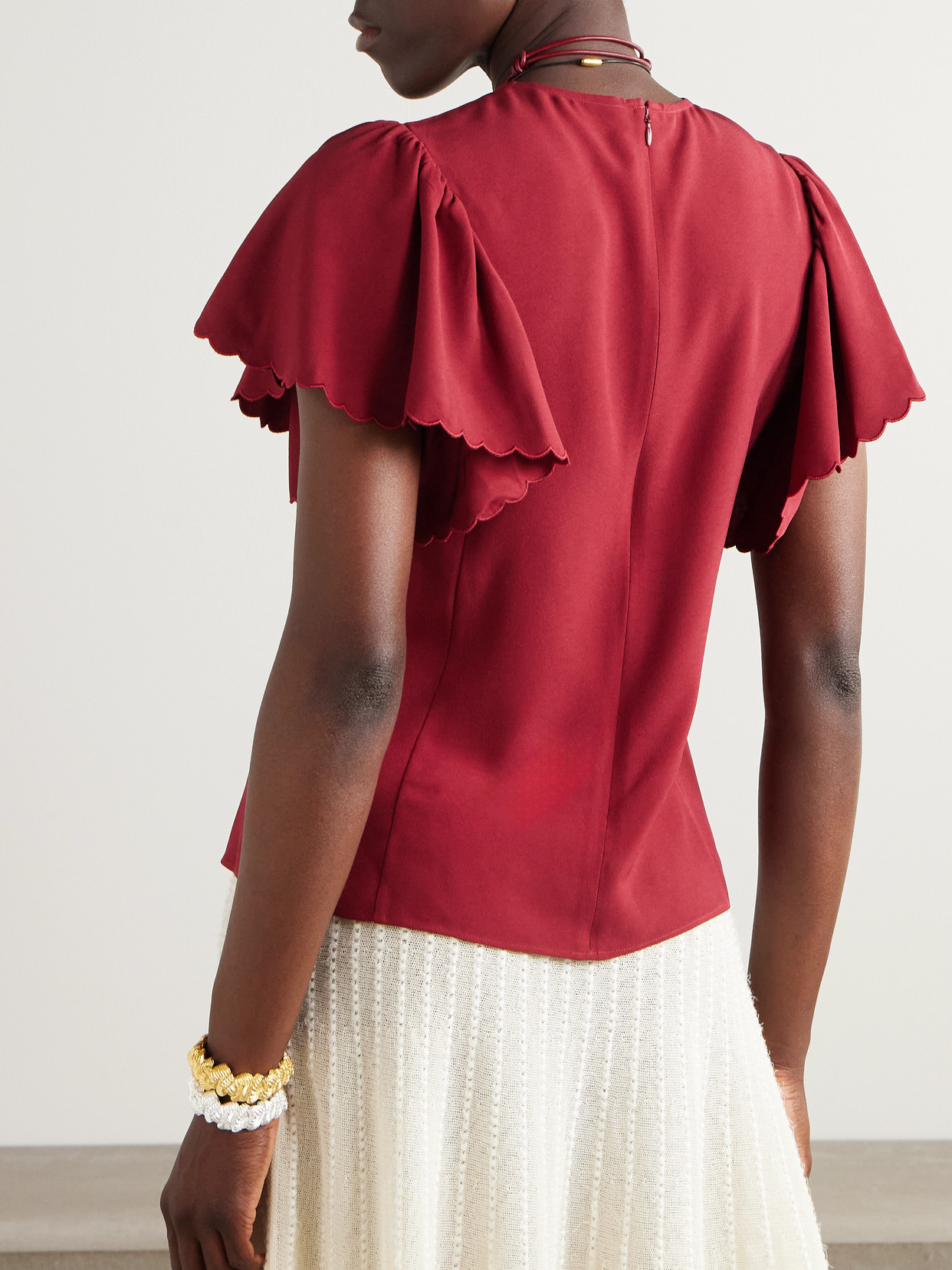 Ulla Johnson Nejma Ruffled Crepe Blouse