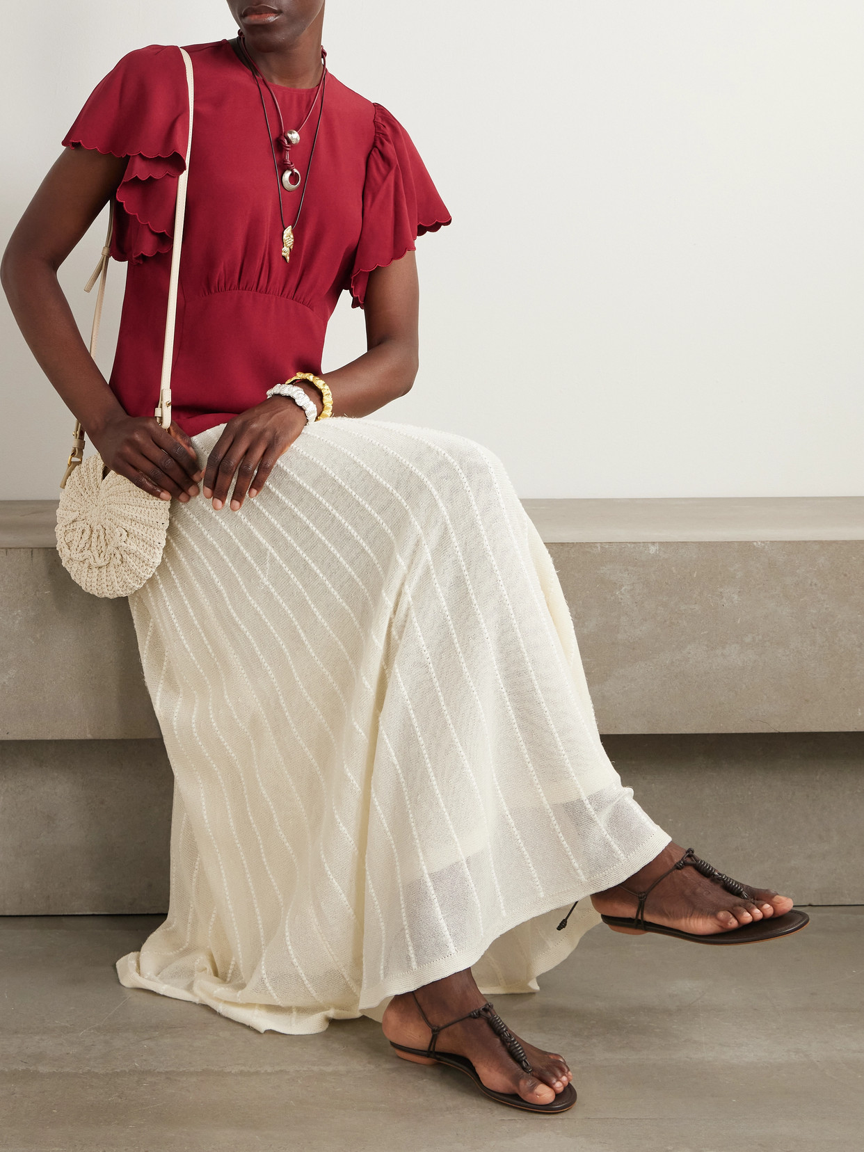 Ulla Johnson Nejma Ruffled Crepe Blouse