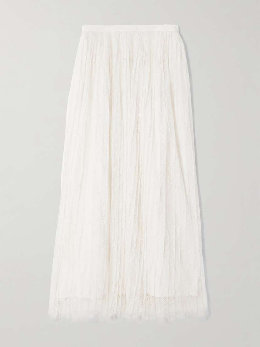 Ulla Johnson Maren Plissé-lace Midi Skirt