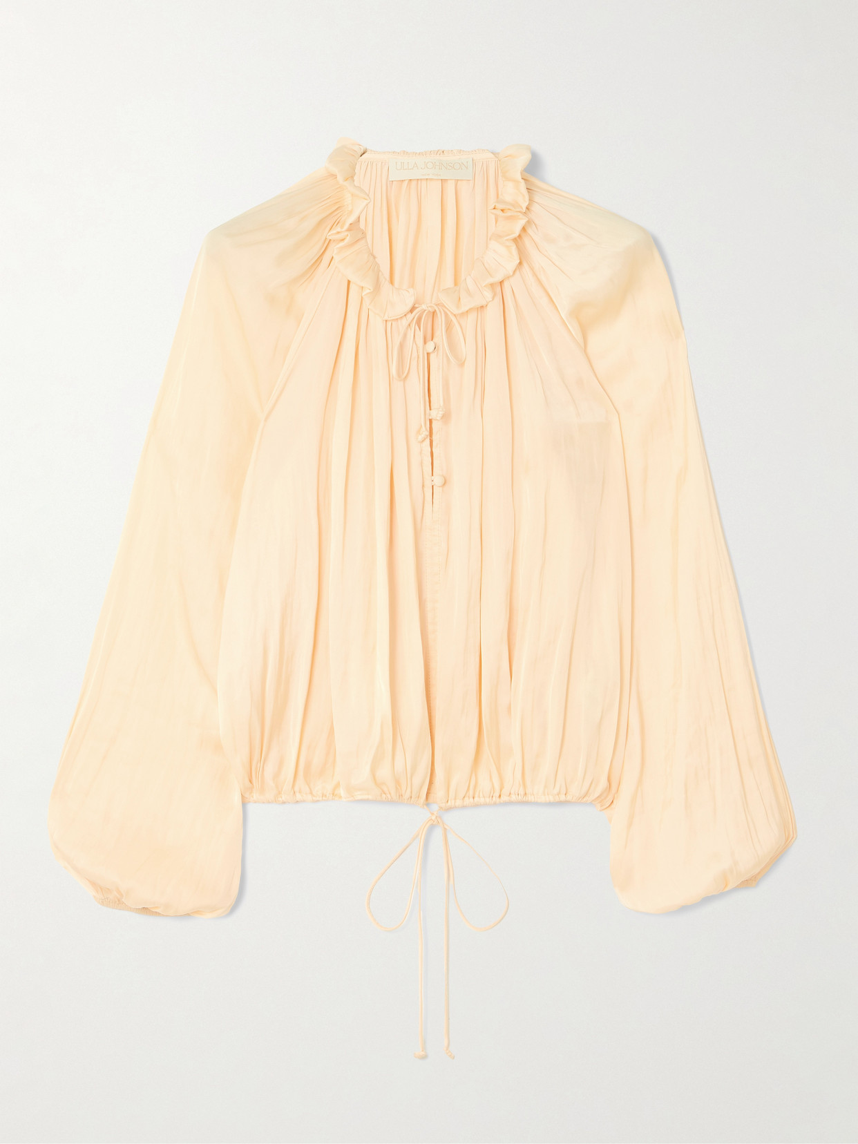 Ulla Johnson Laurette Gathered Washed-satin Blouse