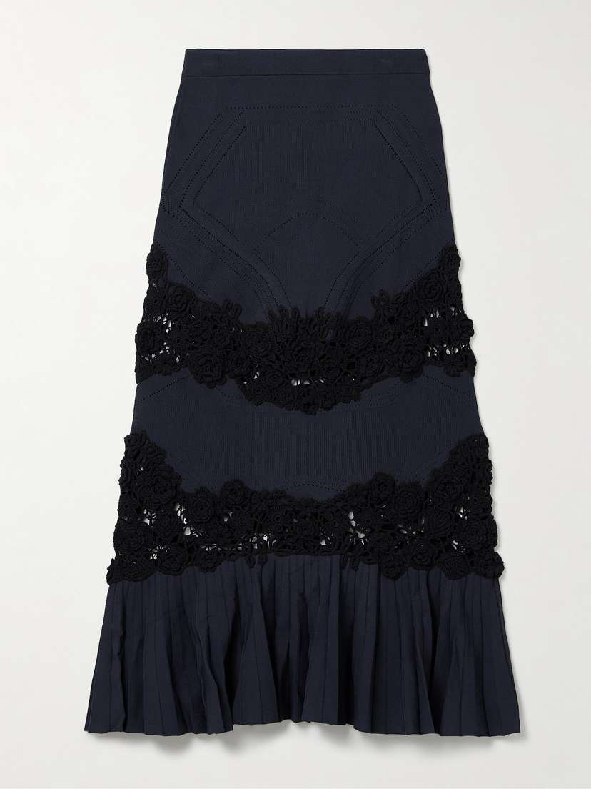 Ulla Johnson Madeline Crochet-paneled Ribbed-knit Maxi Skirt
