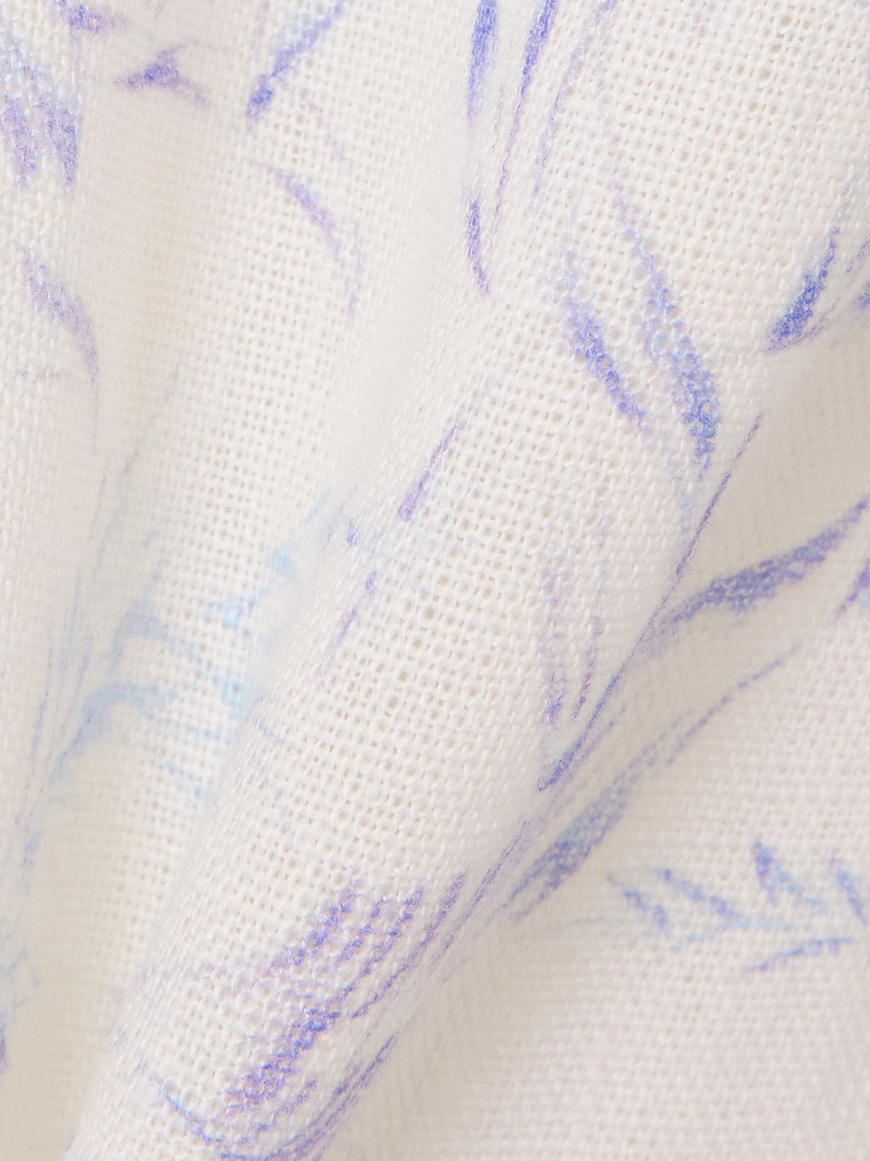 Alix Of Bohemia Bunny Avian Printed Linen-canvas Flared Pants In White
