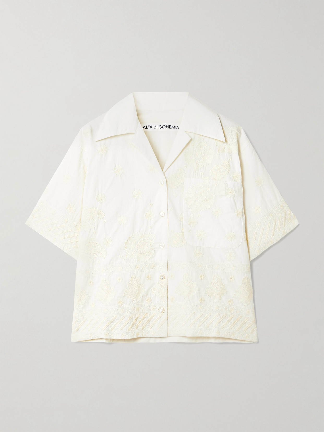 Alix Of Bohemia Stevie Embroidered Cotton Shirt In White