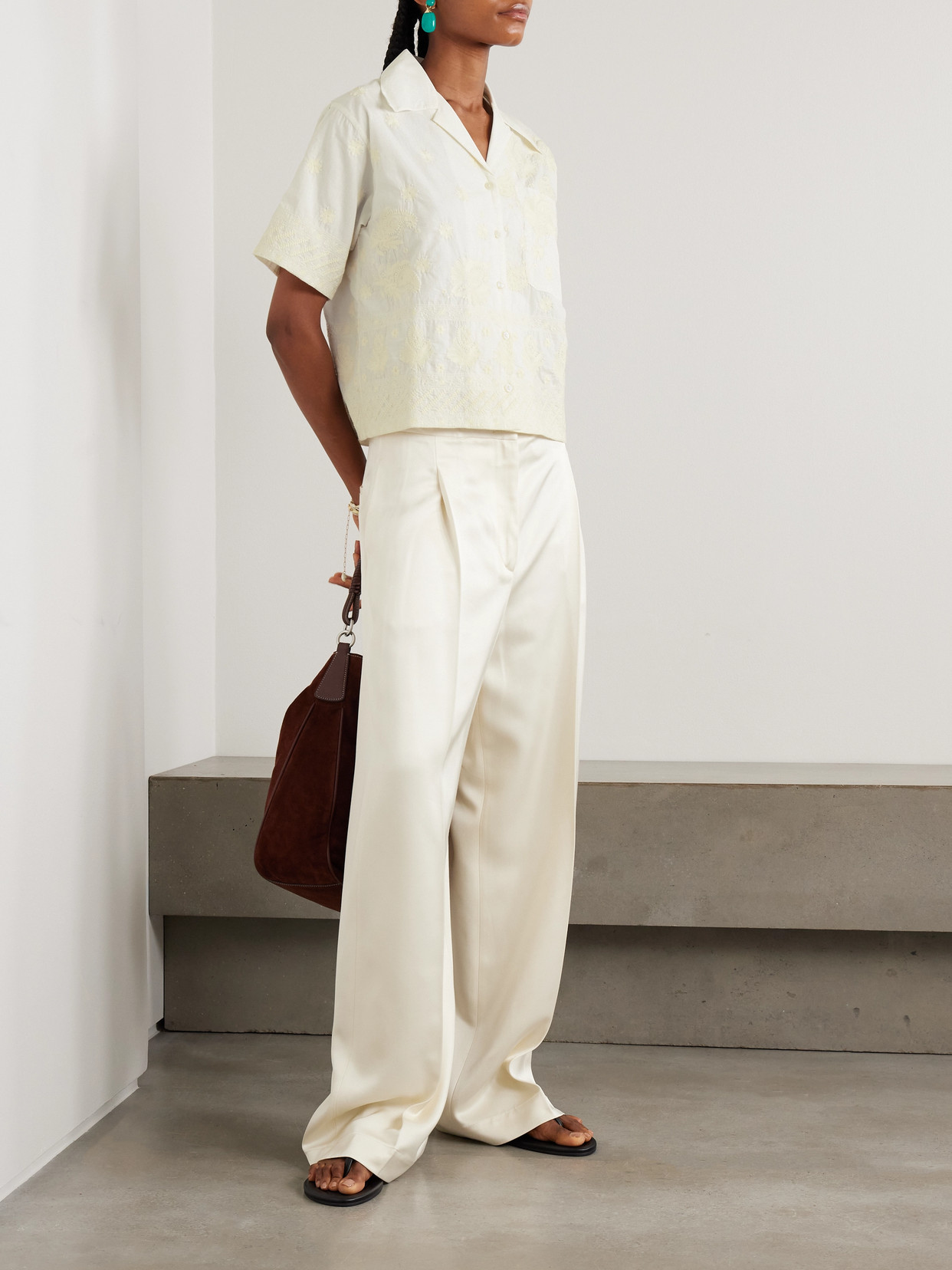 Alix Of Bohemia Stevie Embroidered Cotton Shirt In White