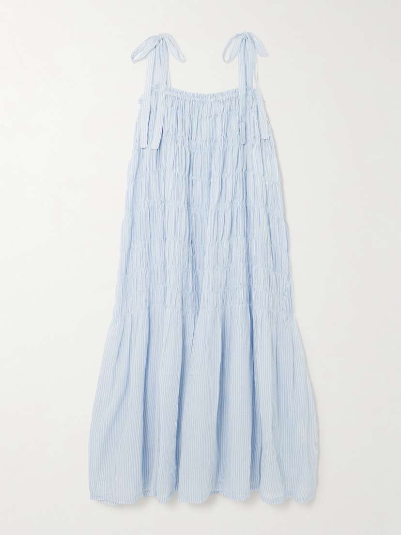 ALIX OF BOHEMIA Emrys Tiered Striped Cotton Dress