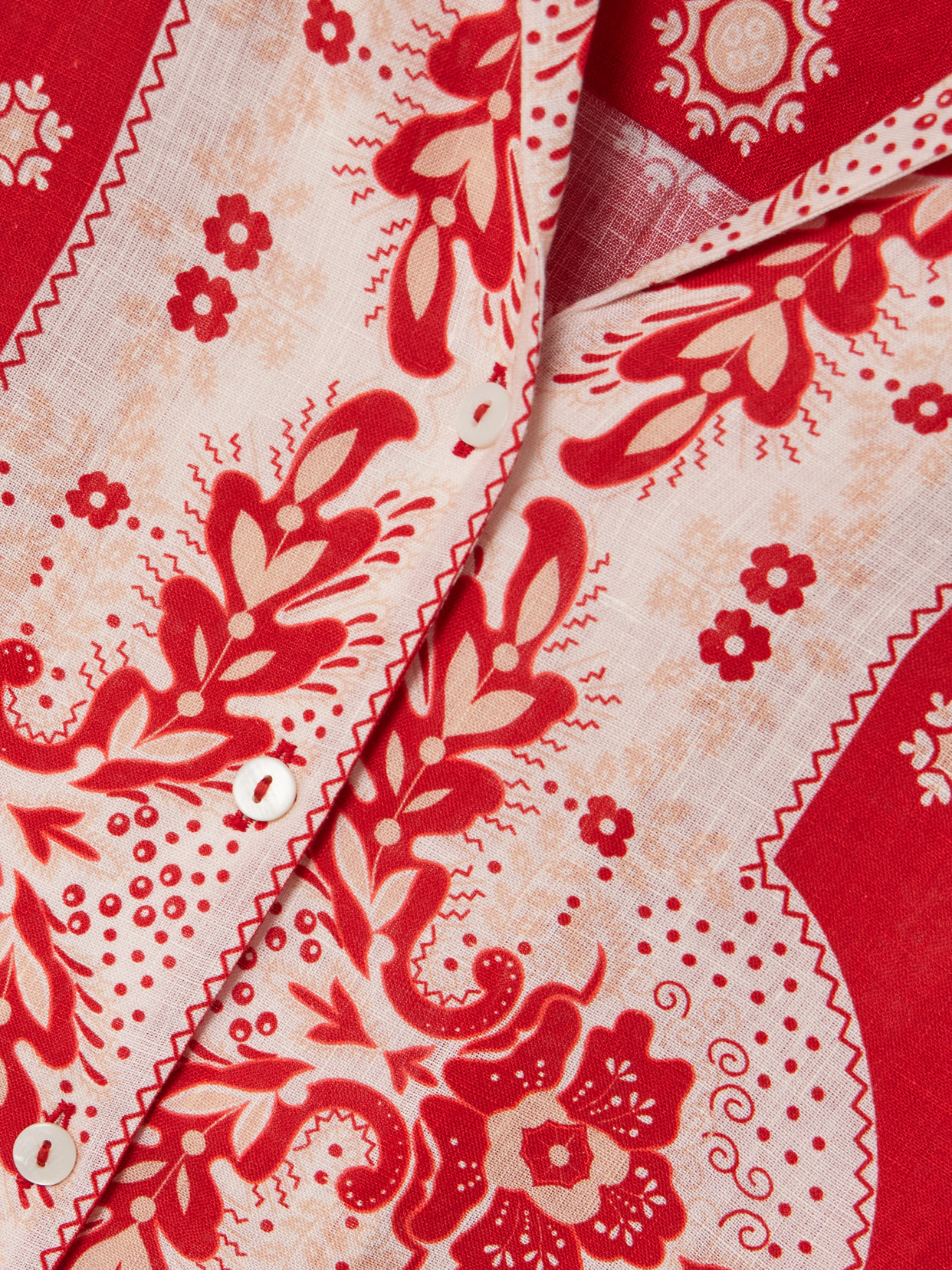 Alix Of Bohemia Stevie Printed Linen Shirt In Red