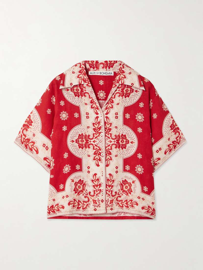 ALIX OF BOHEMIA Stevie Printed Linen Shirt