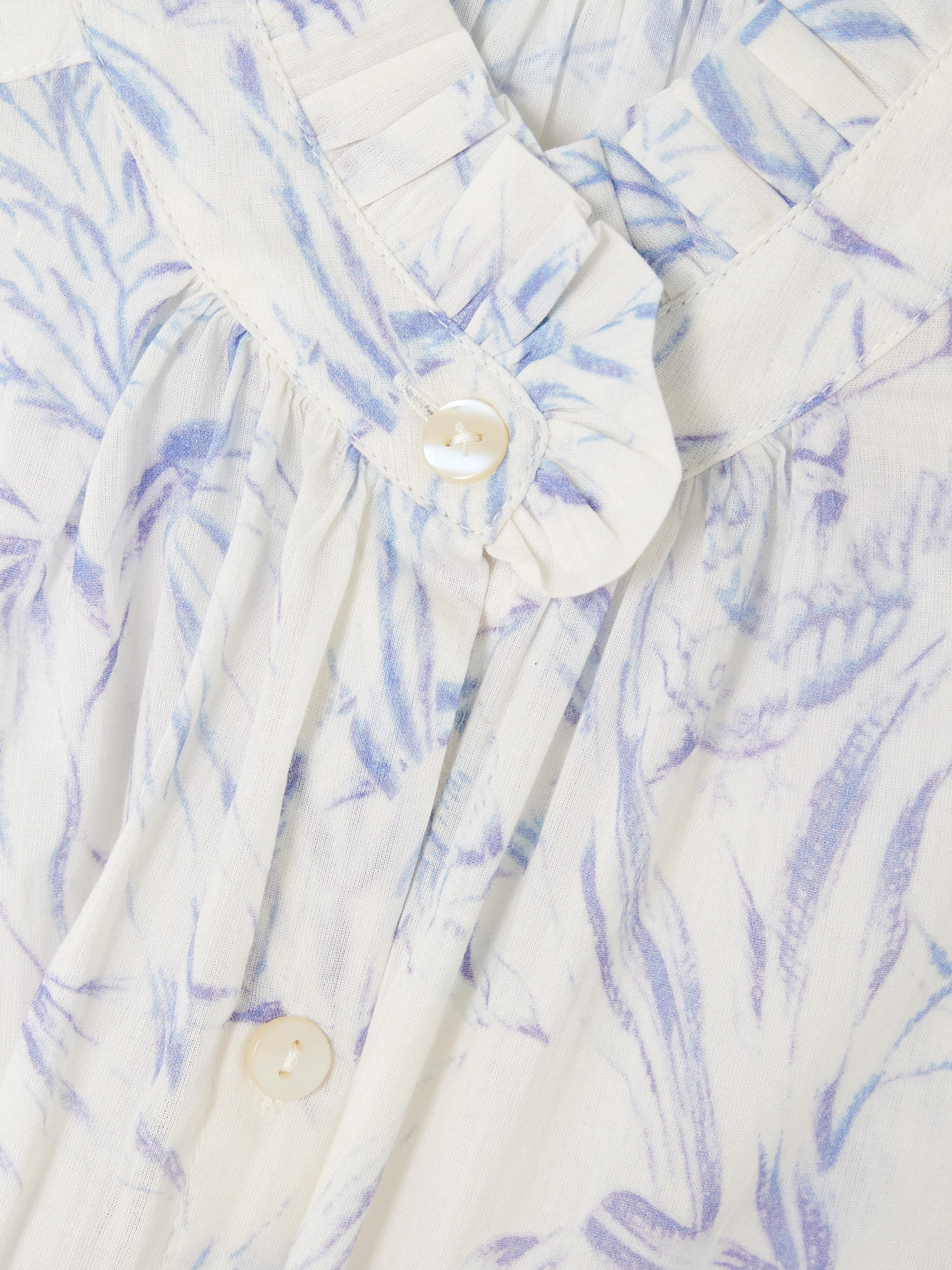 Alix Of Bohemia Winn Ruffled Printed Cotton-voile Shirt