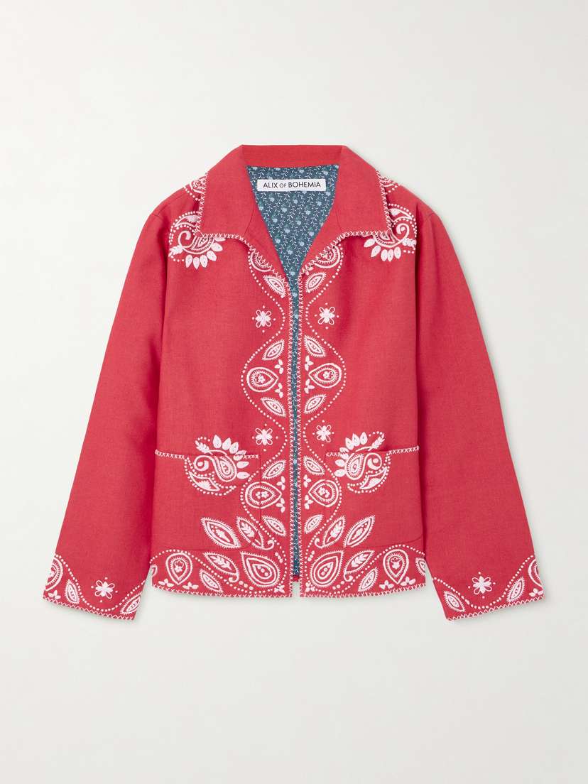 ALIX OF BOHEMIA Francis Poppy Embroidered Cotton Jacket