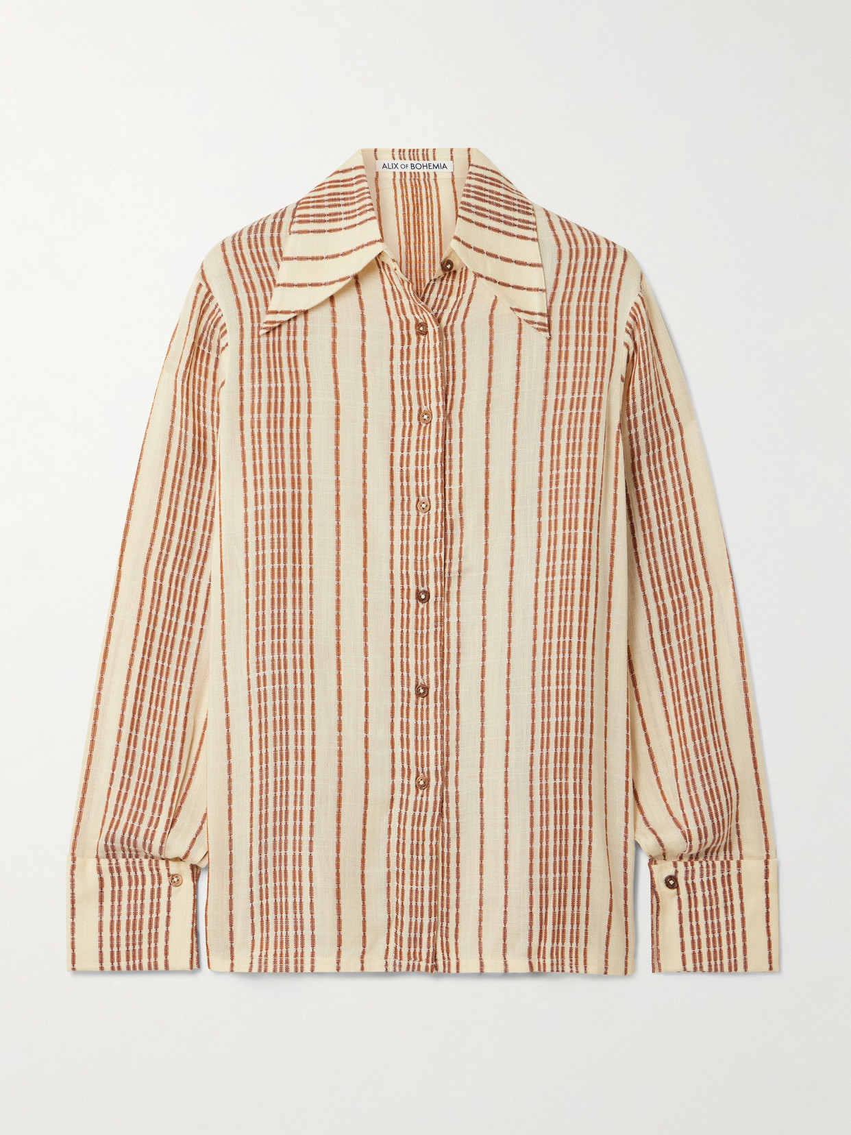 Alix Of Bohemia Dana Striped Woven Shirt In White