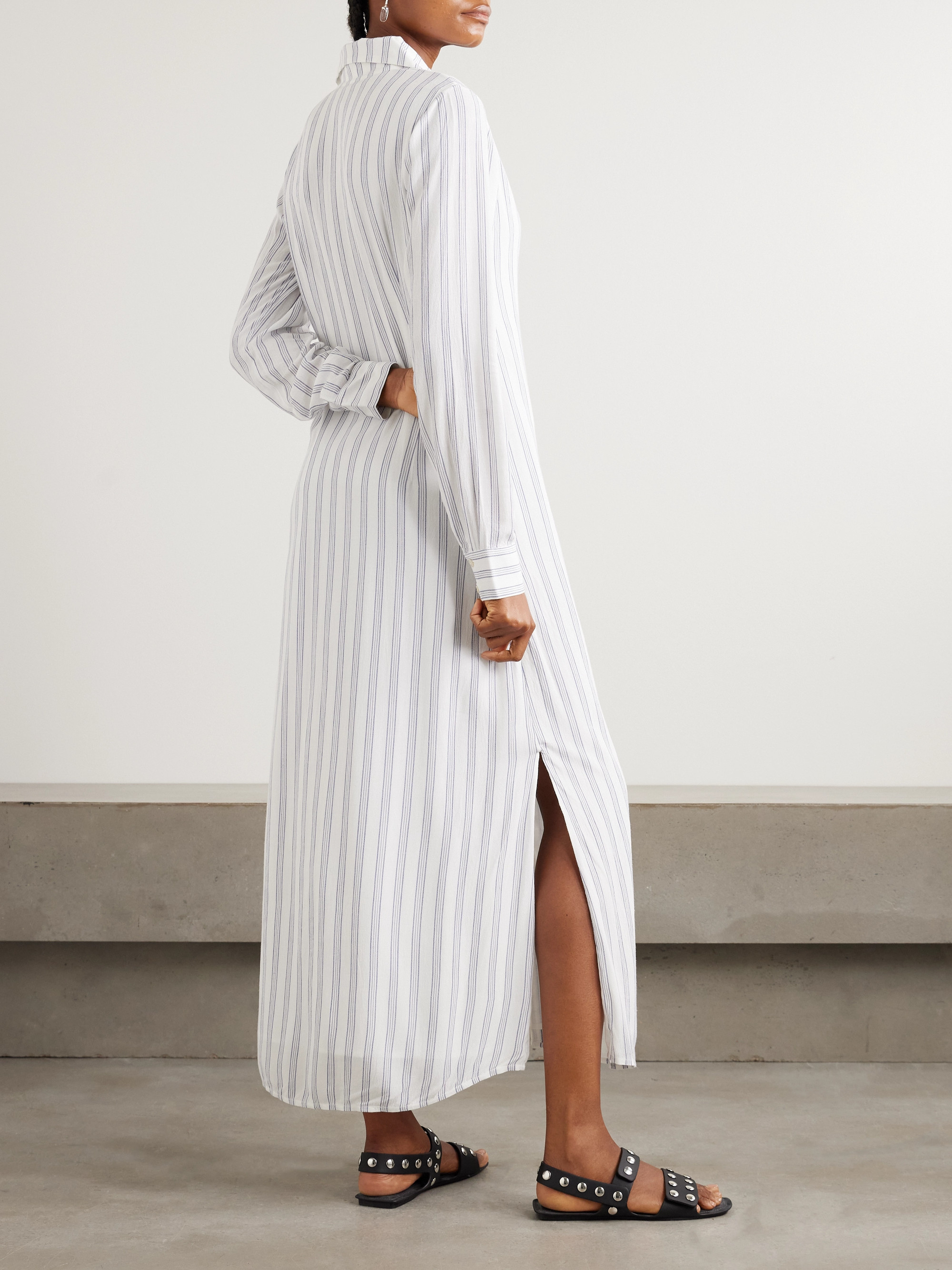 Alix Of Bohemia Lotte striped crepe maxi shirt dress thumbnail