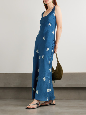 Alix Of Bohemia Adele printed silk-satin maxi dress