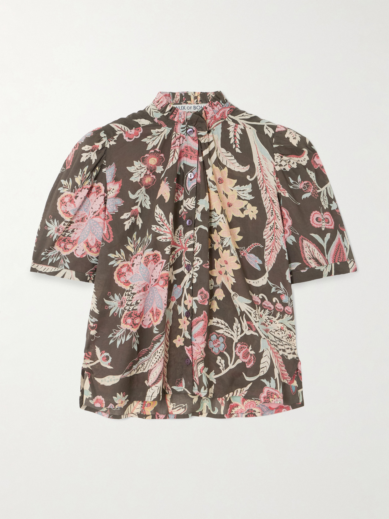 Alix Of Bohemia Winn Ruffled Floral-print Cotton-voile Shirt