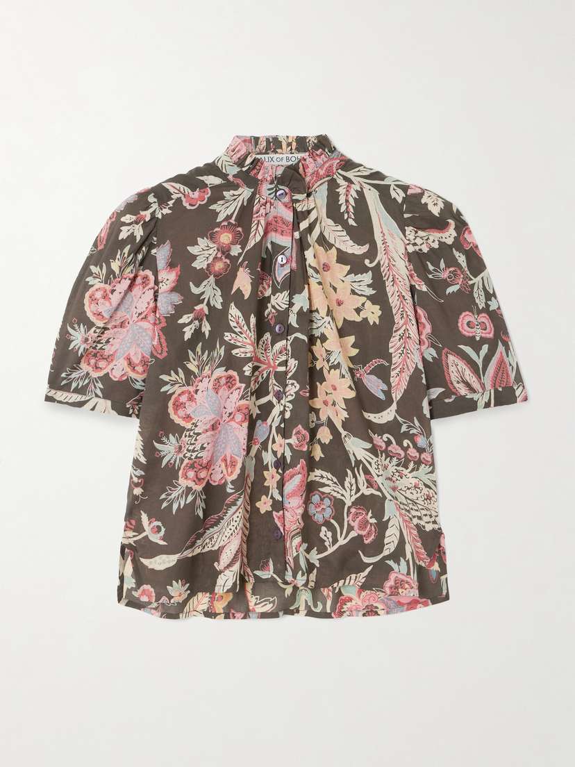 ALIX OF BOHEMIA Winn Ruffled Floral-print Cotton-voile Shirt