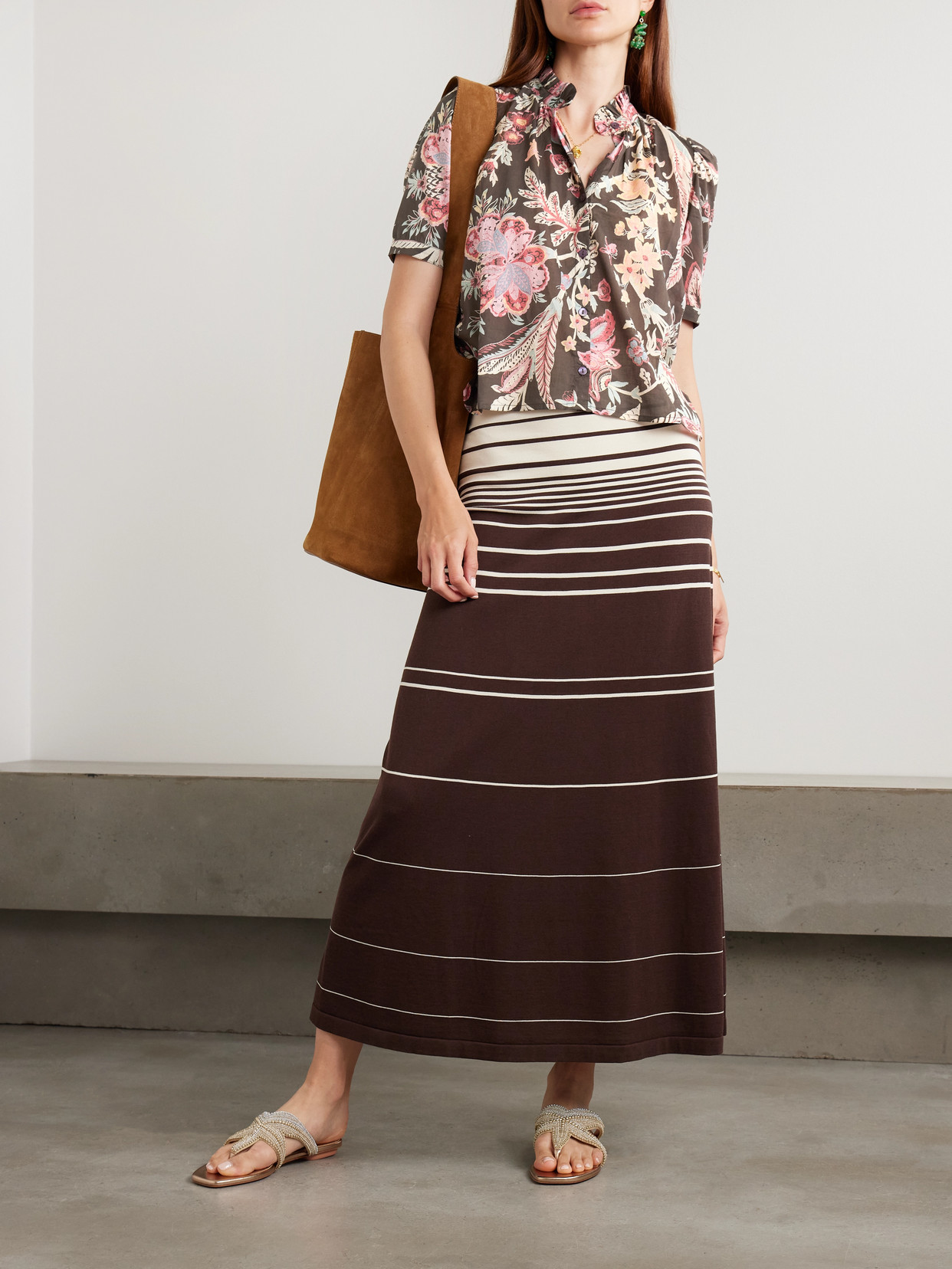 Alix Of Bohemia Winn Ruffled Floral-print Cotton-voile Shirt