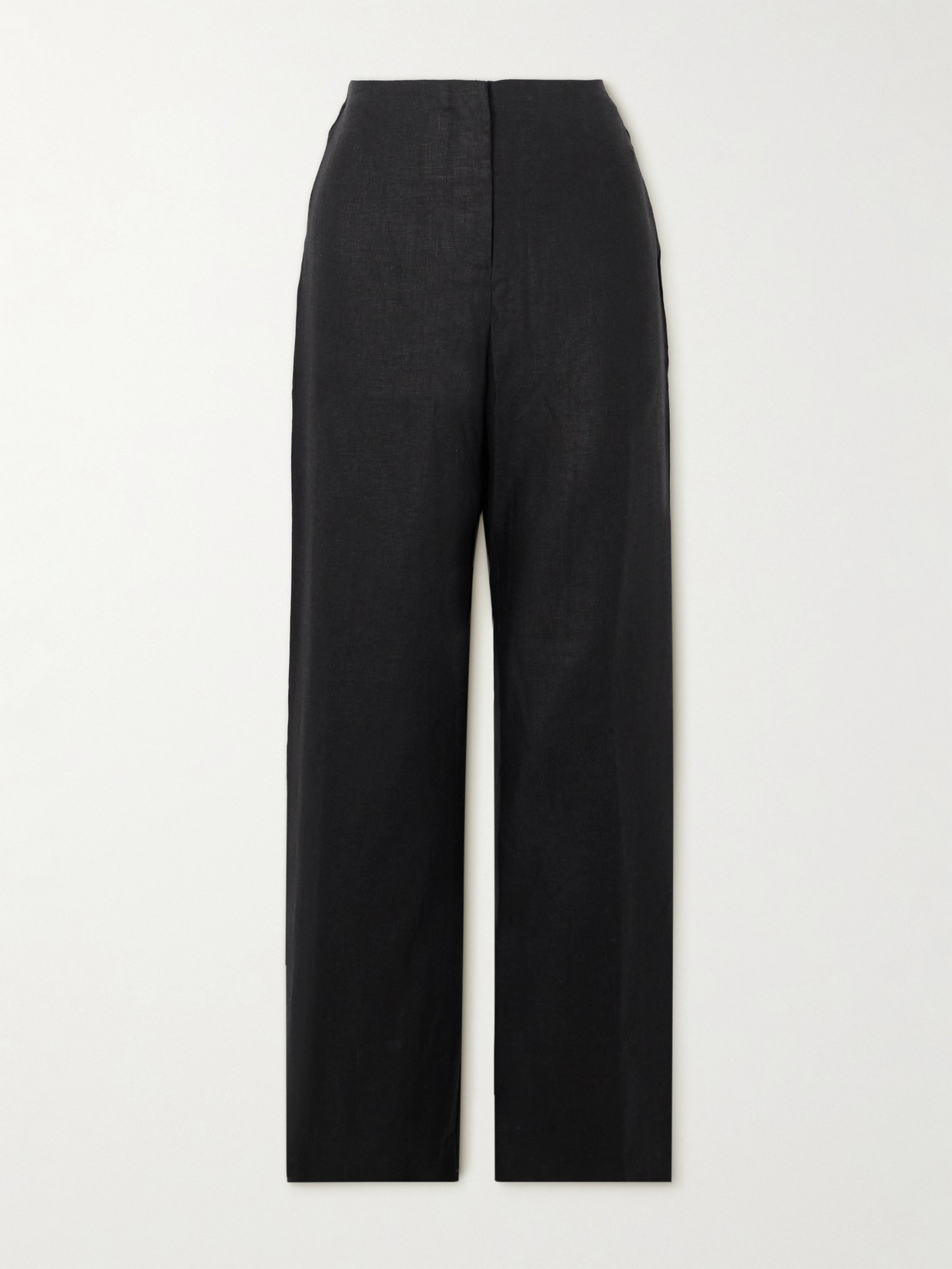 Faithfull Lya Linen Wide-leg Pants In Black