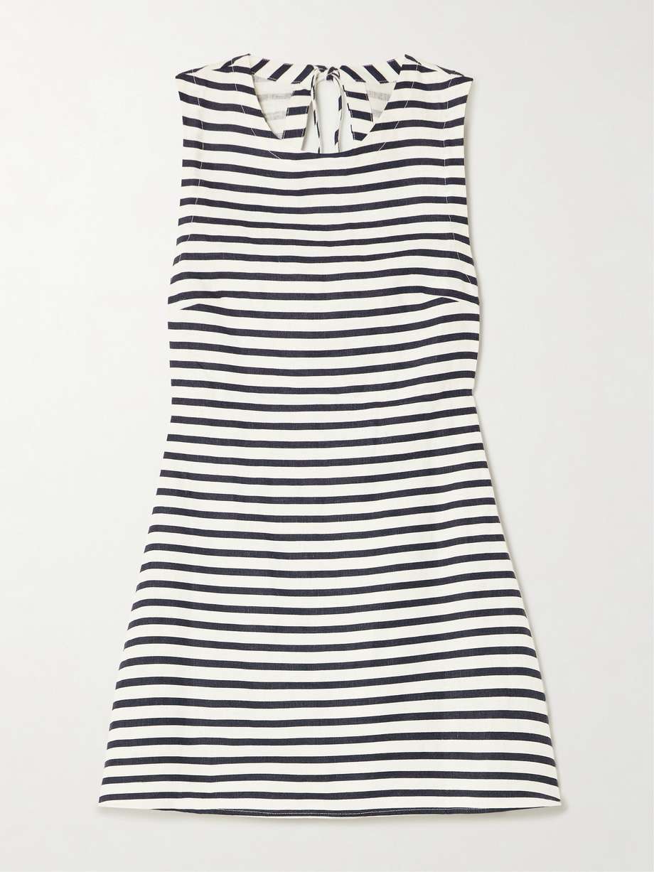 julia open-back striped linen mini dress