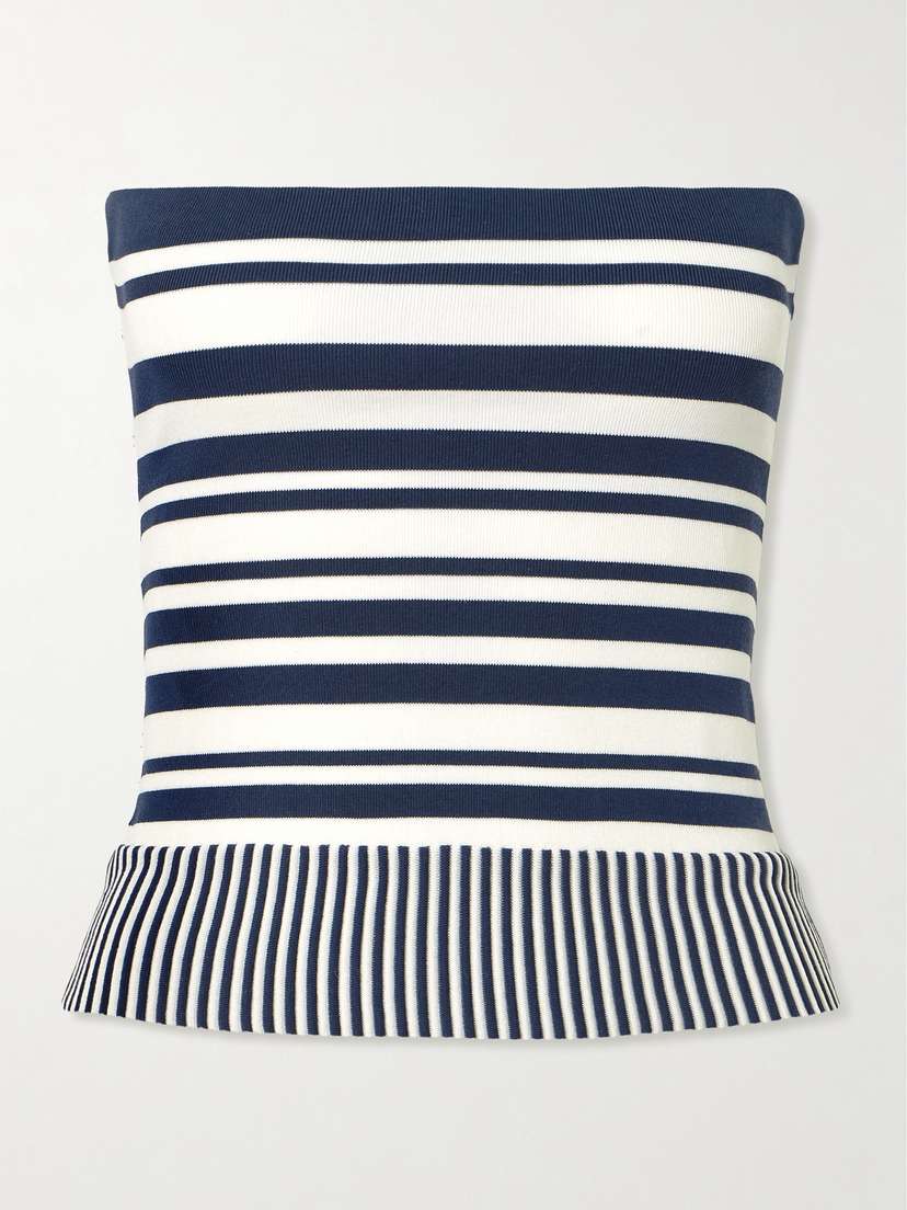 Faithfull Citara Strapless Striped Cotton-blend Top