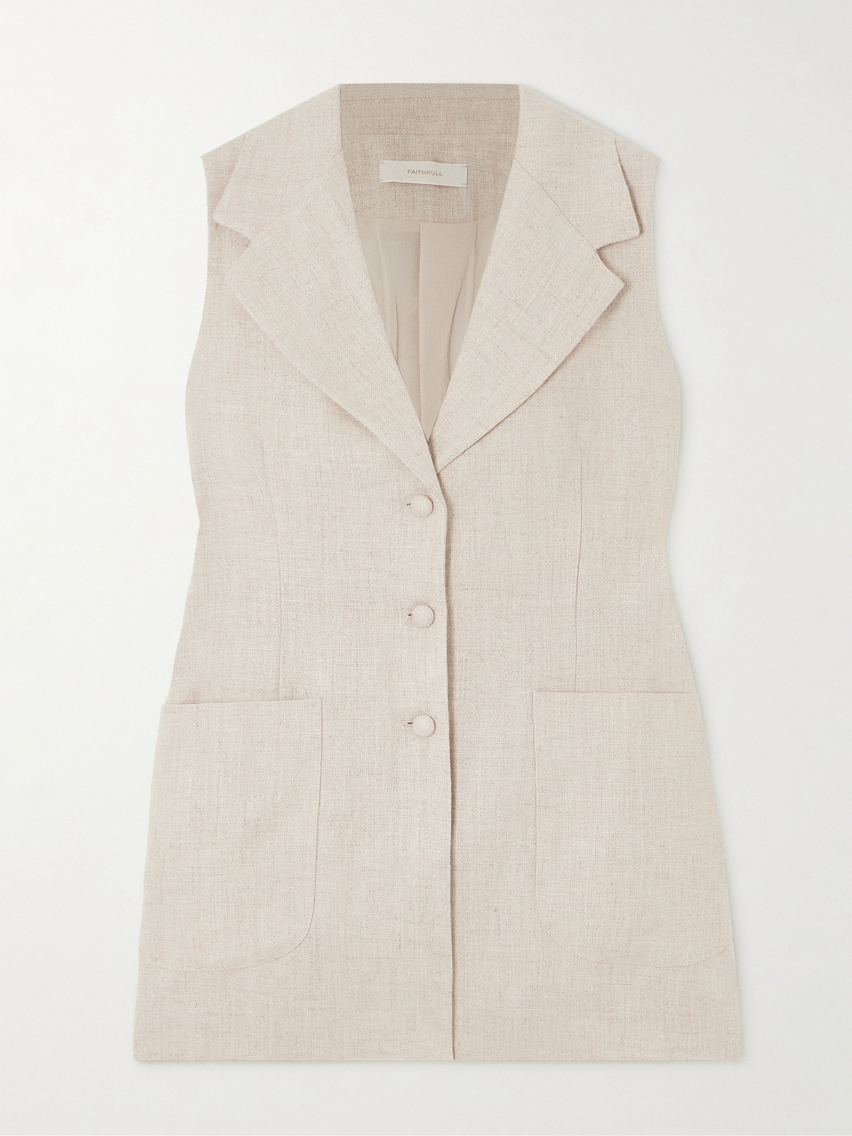 Faithfull Josette Linen Vest In Neutrals