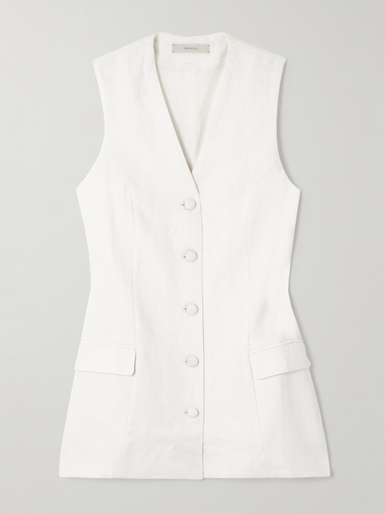 Faithfull Eloise Linen Vest In White