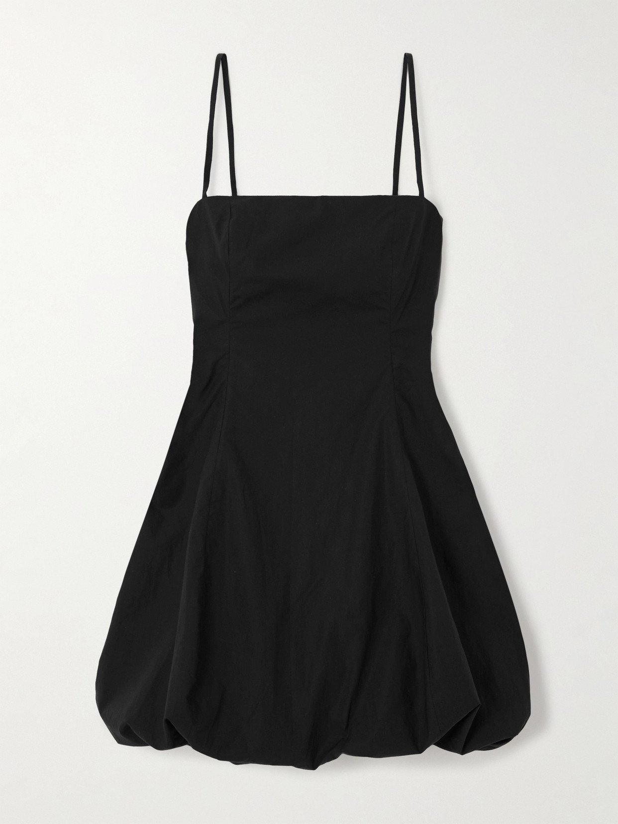 Faithfull Lera Cotton-poplin Mini Dress In Black