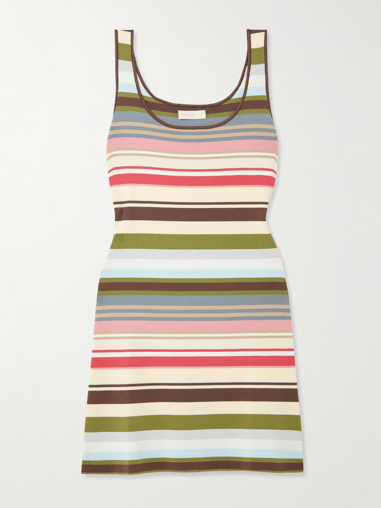 Faithfull - Enya Striped Cotton-blend Mini Dress - Green