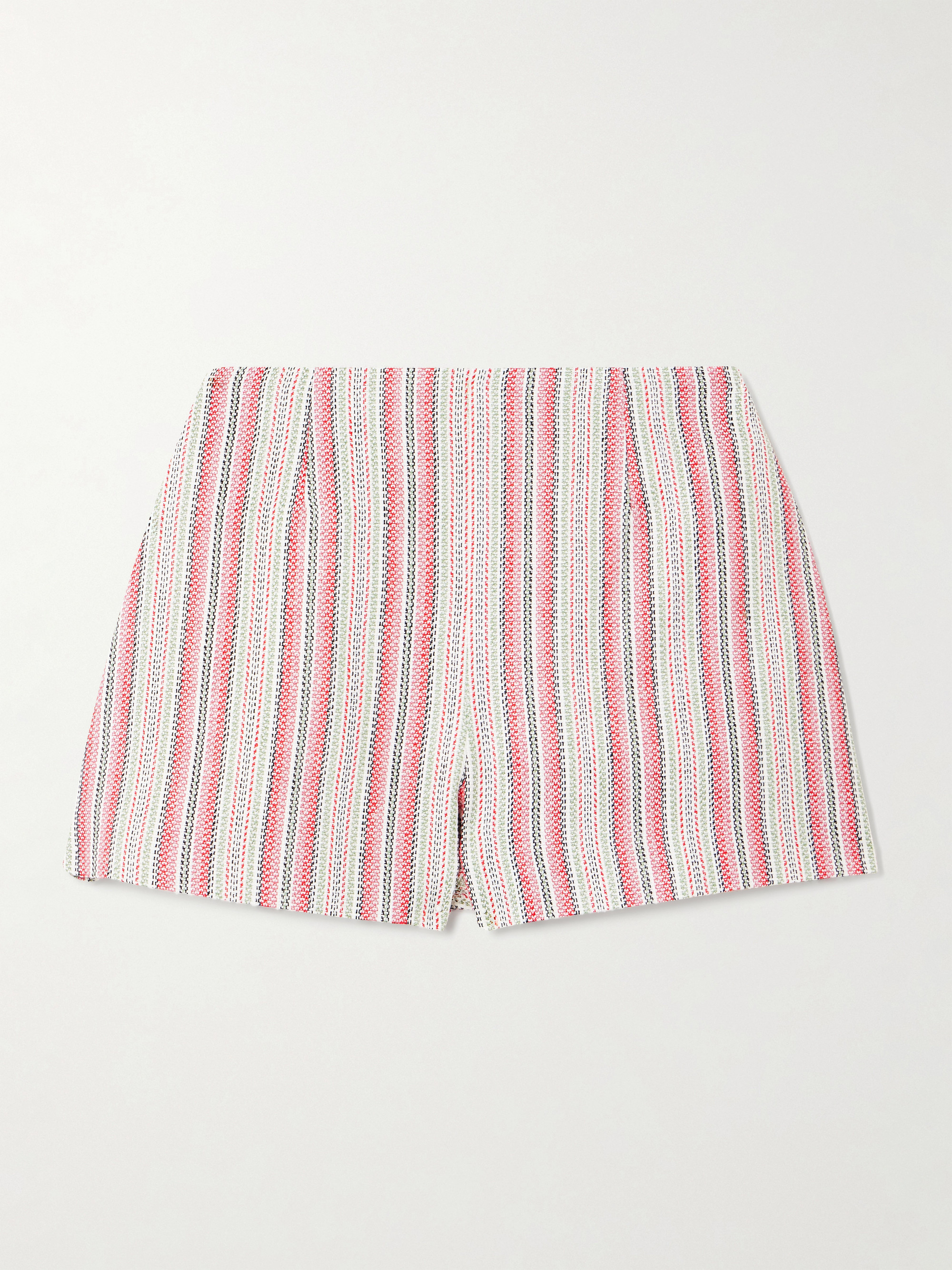 Faithfull Luda striped linen and cotton-blend shorts