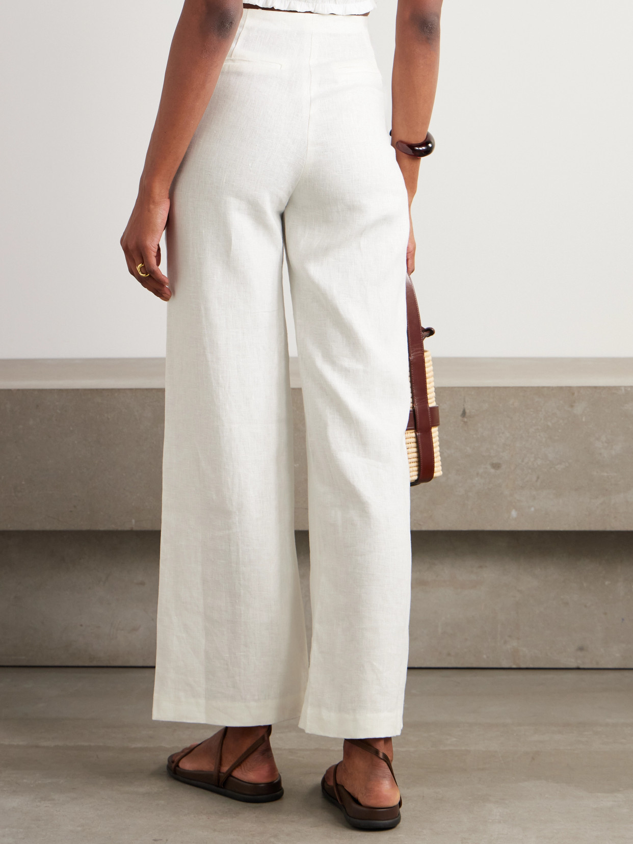 FAITHFULL LYA LINEN STRAIGHT-LEG PANTS
