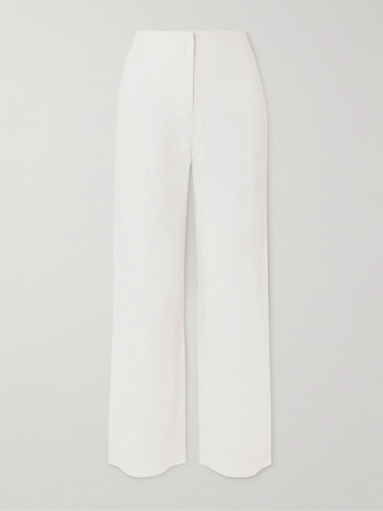 Faithfull Lya Linen Straight-leg Pants In Ivory